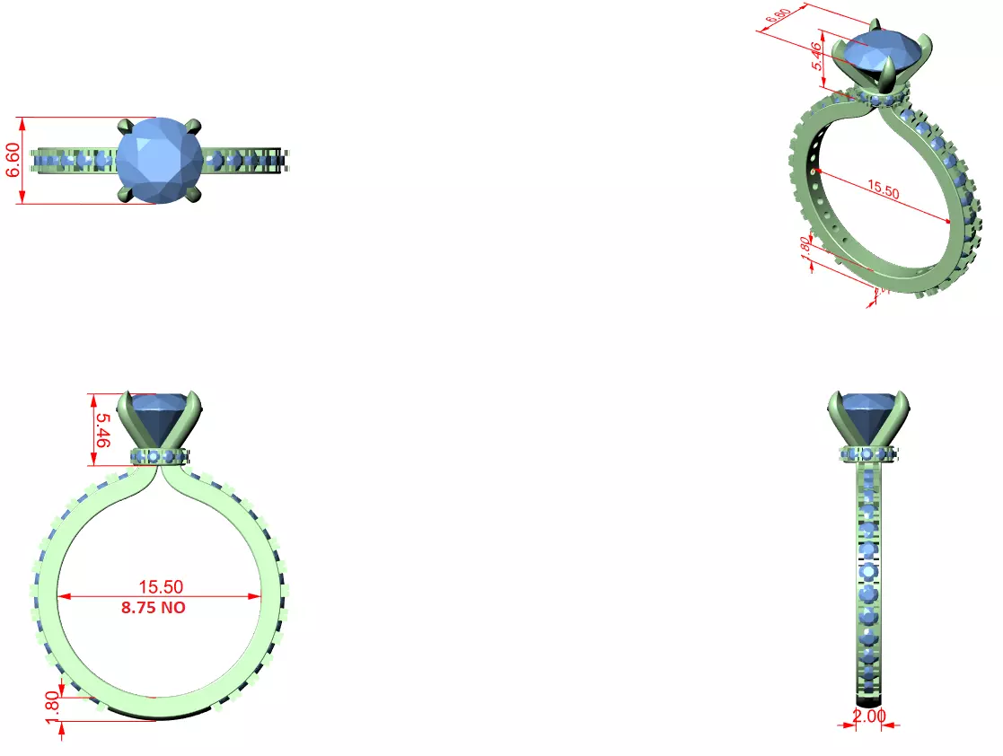 Solitaire Ring 3dm stl renders animation videos details 3D print model_1