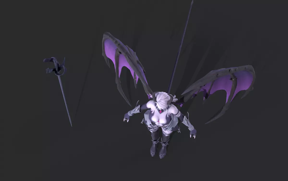 Female demon Low-poly 3D model_15