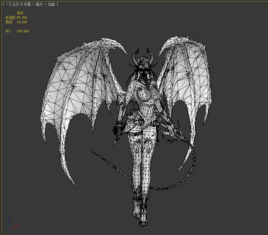 Female demon Low-poly 3D model_27