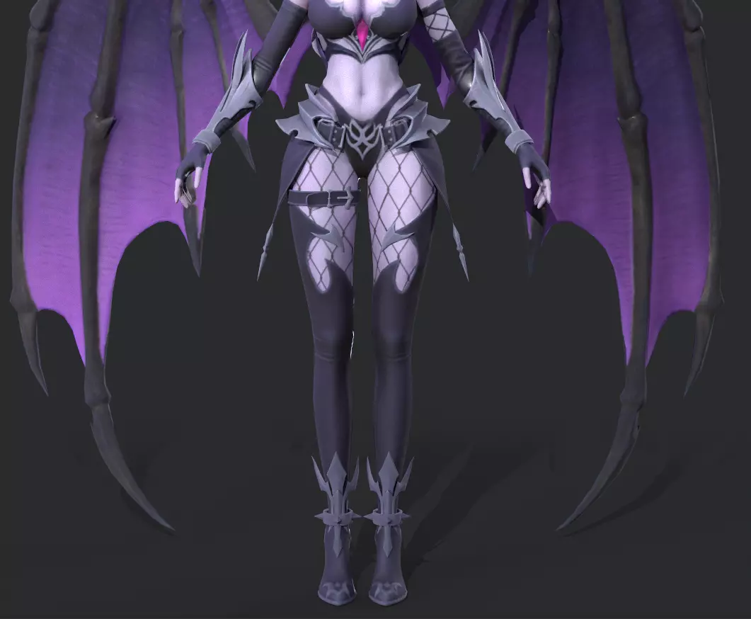 Female demon Low-poly 3D model_14