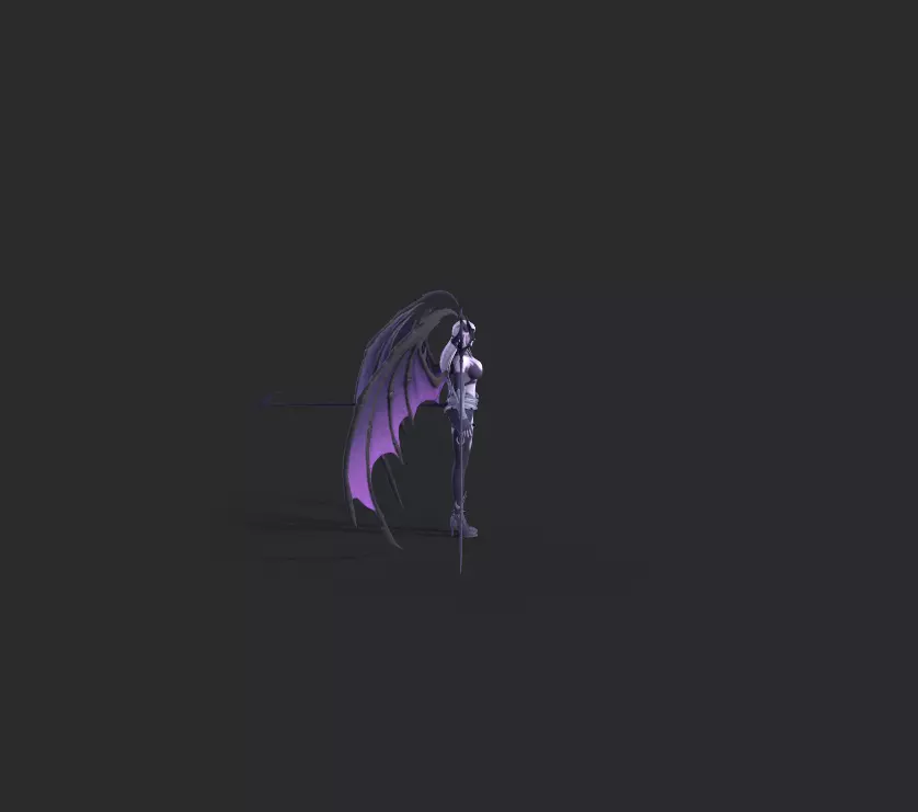 Female demon Low-poly 3D model_19