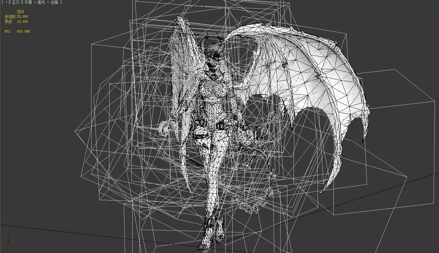 Female demon Low-poly 3D model_21