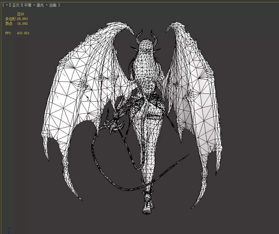 Female demon Low-poly 3D model_29