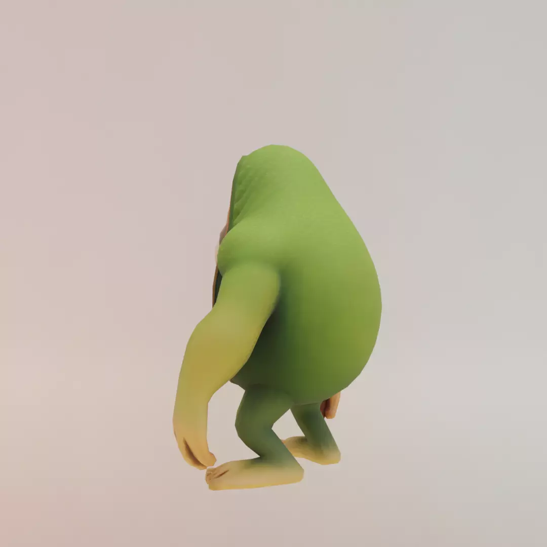 Abonono Schimpazinono Italian brainrot Low Poly Character Low-poly 3D model_4