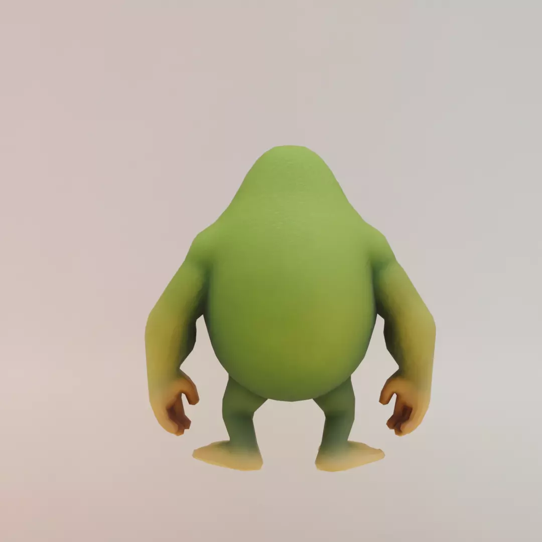 Abonono Schimpazinono Italian brainrot Low Poly Character Low-poly 3D model_6