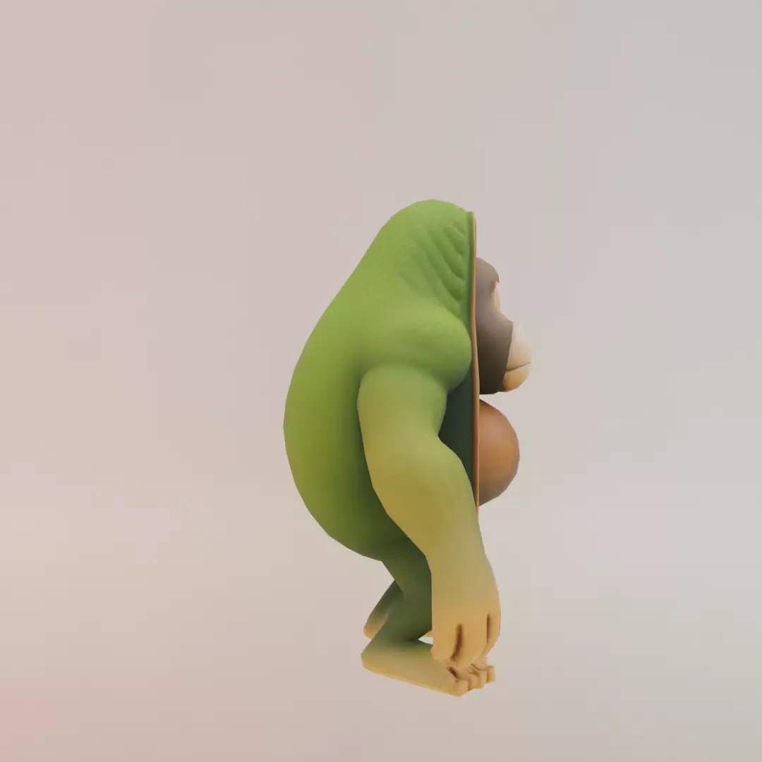 Abonono Schimpazinono Italian brainrot Low Poly Character Low-poly 3D model_9