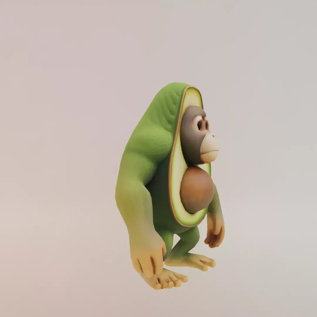 Abonono Schimpazinono Italian brainrot Low Poly Character Low-poly 3D model_10