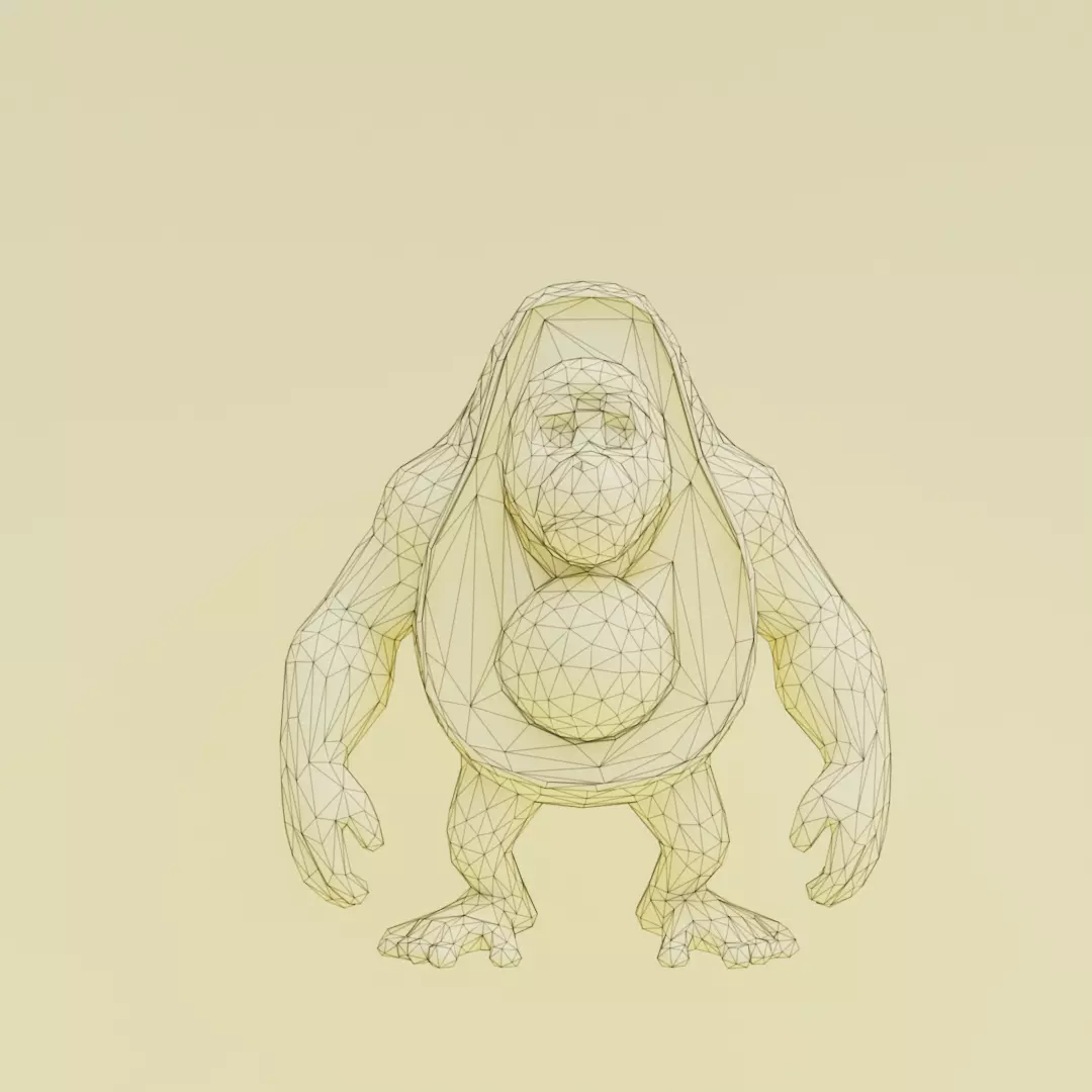 Abonono Schimpazinono Italian brainrot Low Poly Character Low-poly 3D model_12