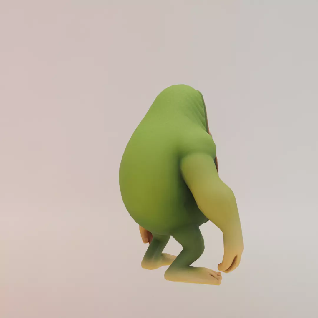 Abonono Schimpazinono Italian brainrot Low Poly Character Low-poly 3D model_8