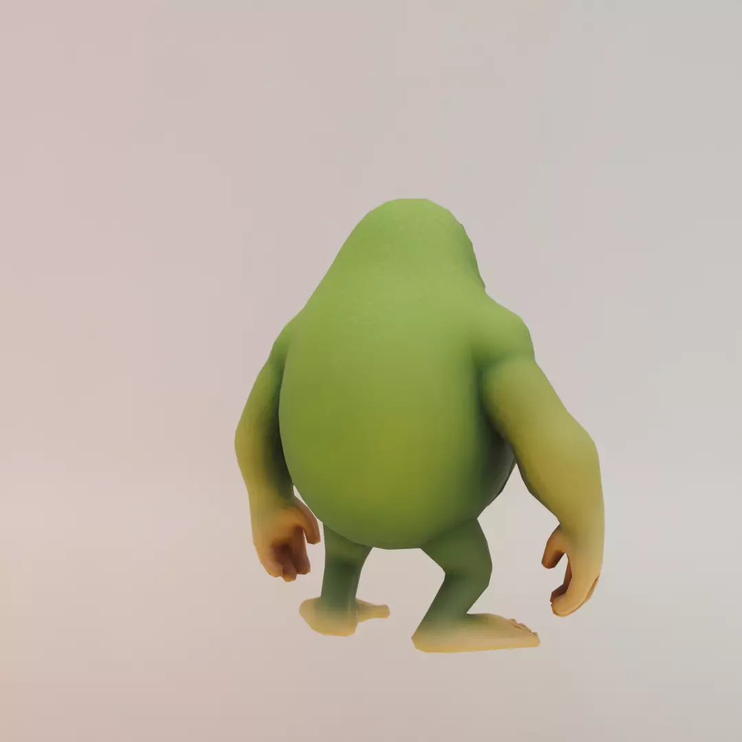 Abonono Schimpazinono Italian brainrot Low Poly Character Low-poly 3D model_7