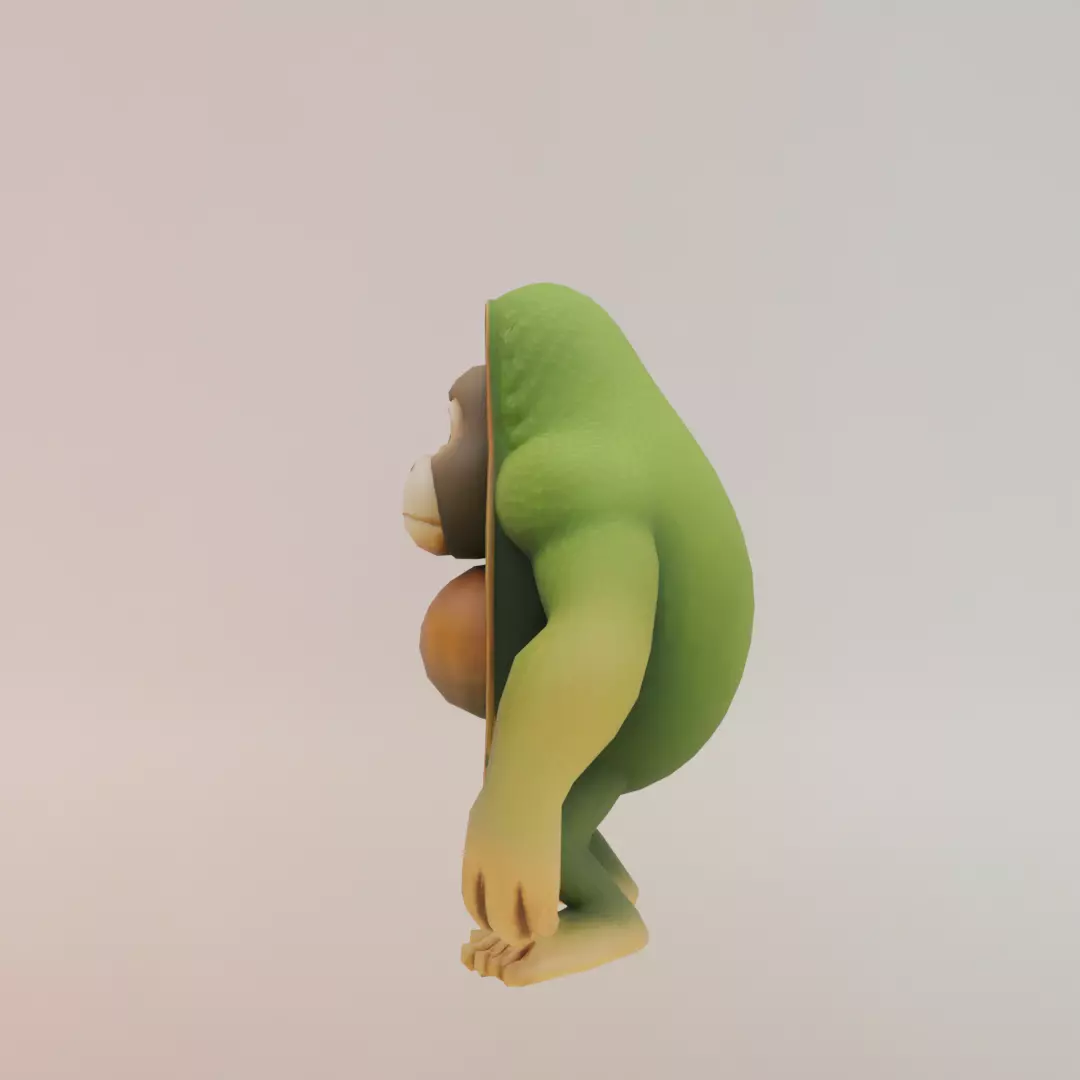 Abonono Schimpazinono Italian brainrot Low Poly Character Low-poly 3D model_3