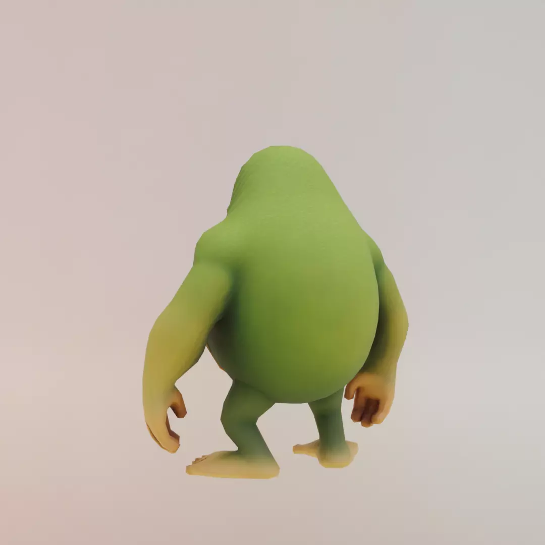 Abonono Schimpazinono Italian brainrot Low Poly Character Low-poly 3D model_5