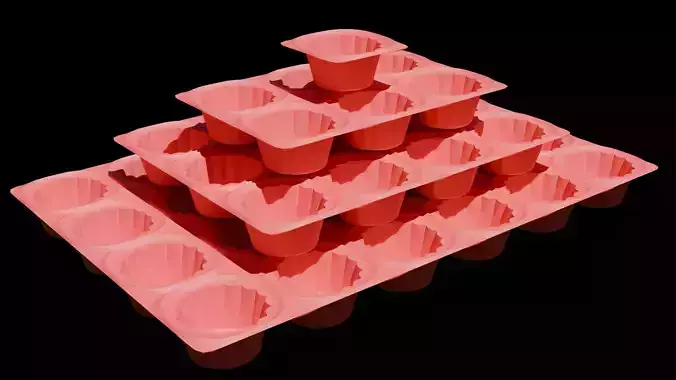 Cupcake forms Low-poly 3D model