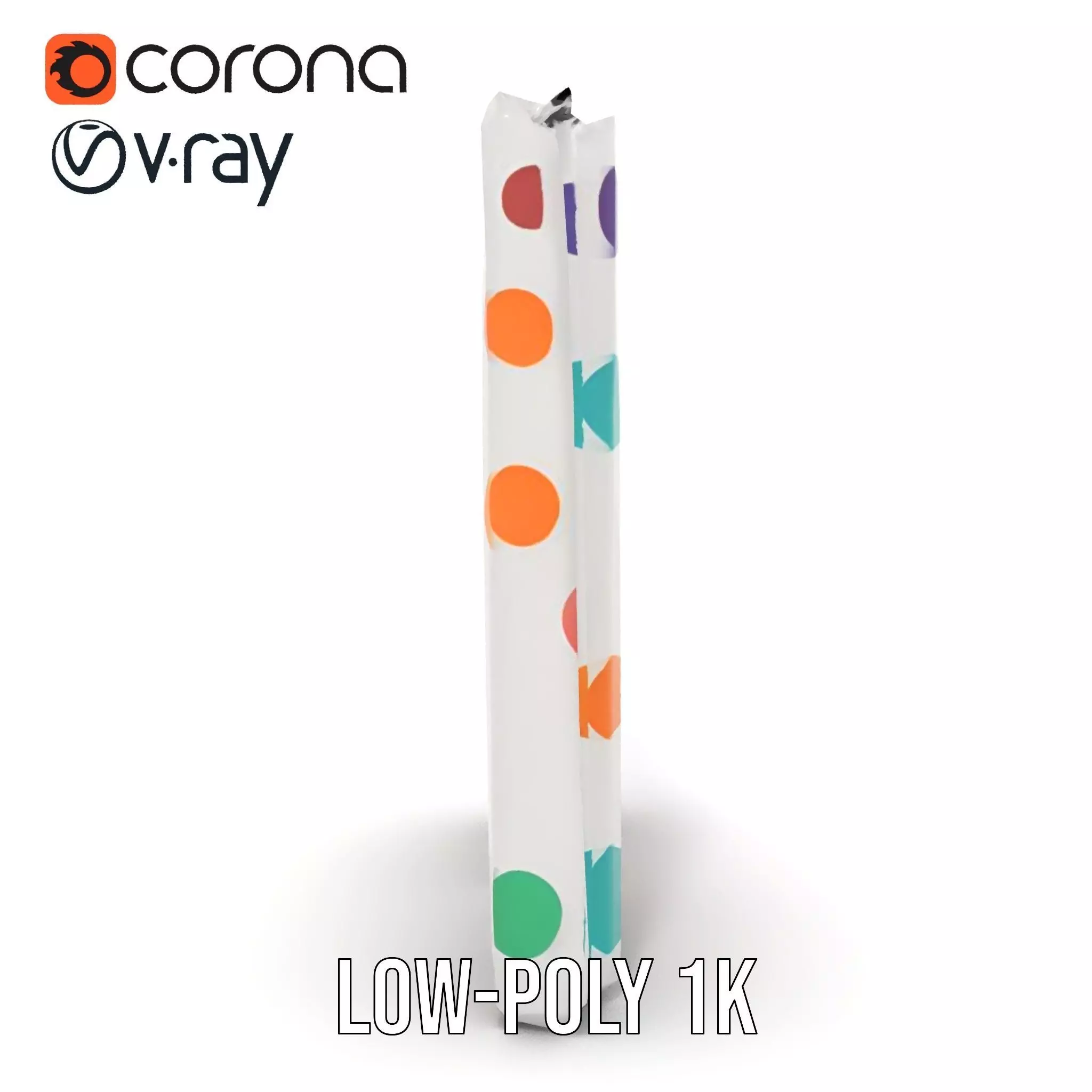 Colorful Polka Dot Curtain model pack Low-poly 3D model_12