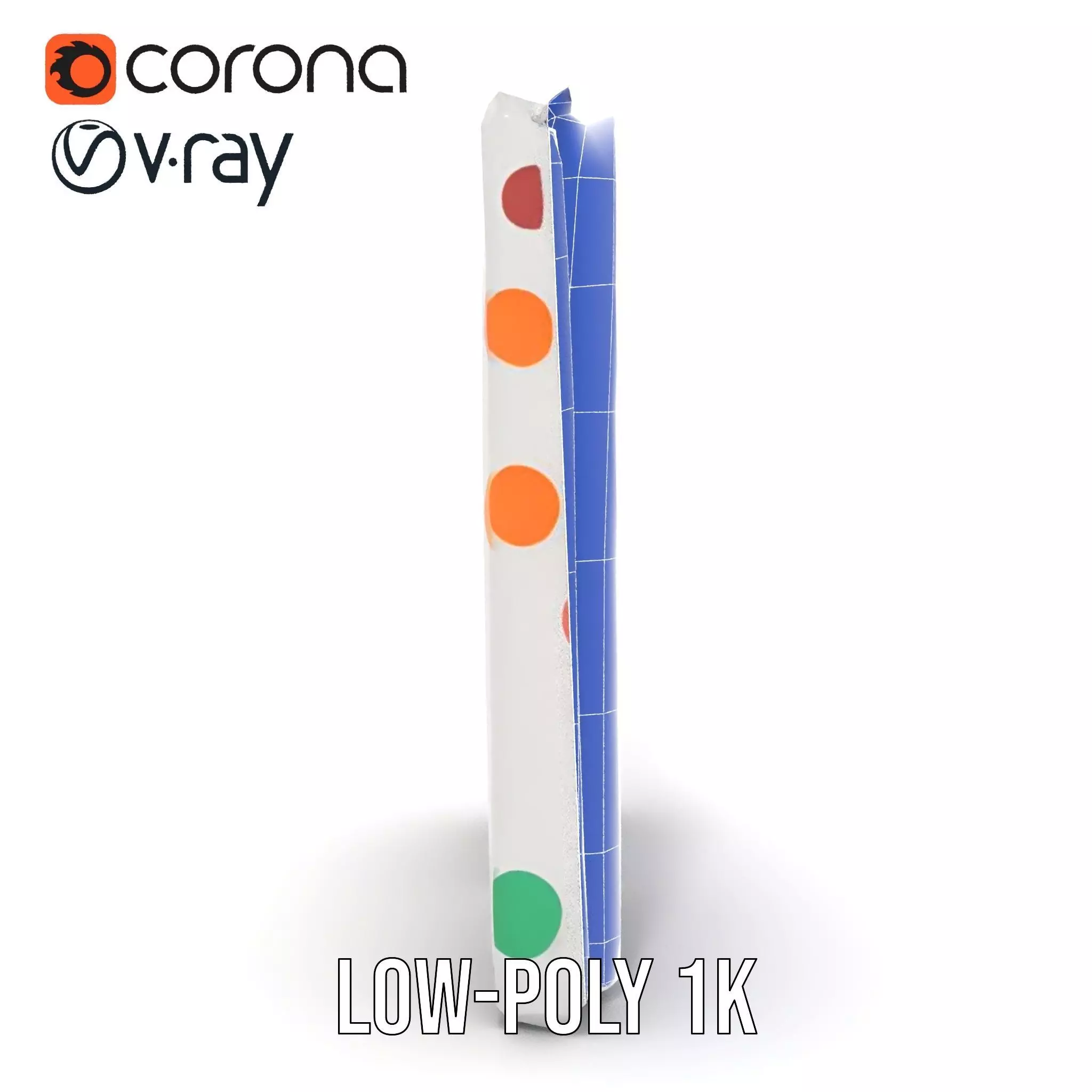 Colorful Polka Dot Curtain model pack Low-poly 3D model_32