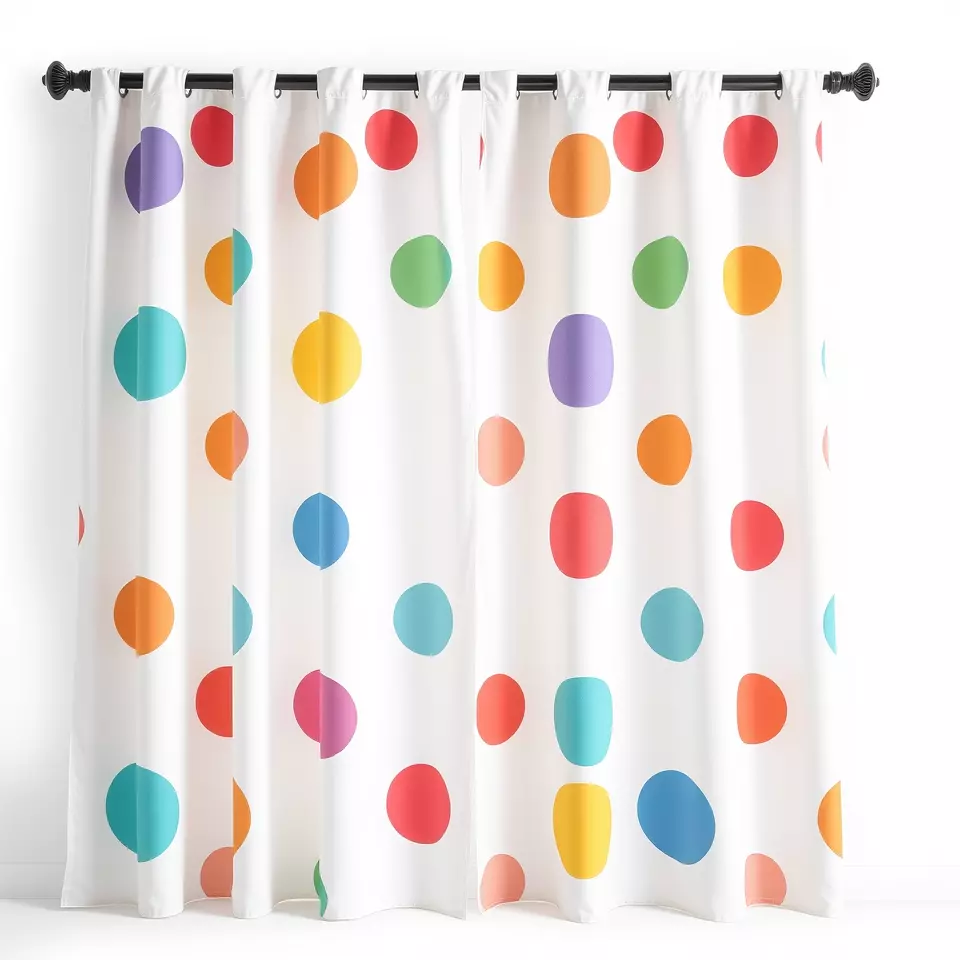 Colorful Polka Dot Curtain model pack Low-poly 3D model_3