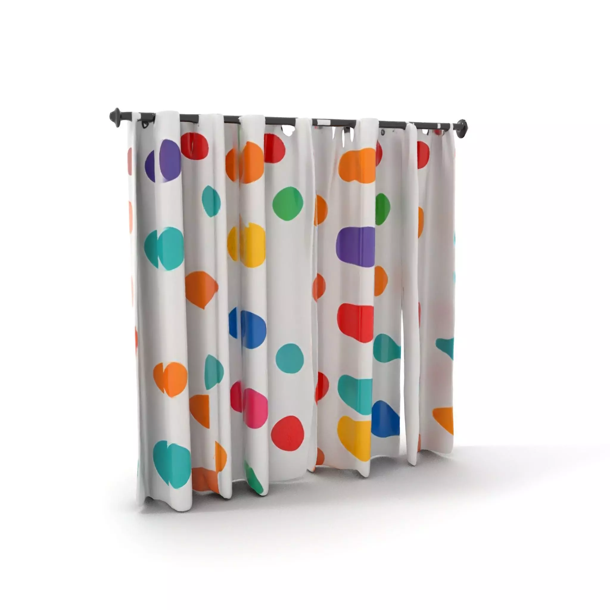 Colorful Polka Dot Curtain model pack Low-poly 3D model_0