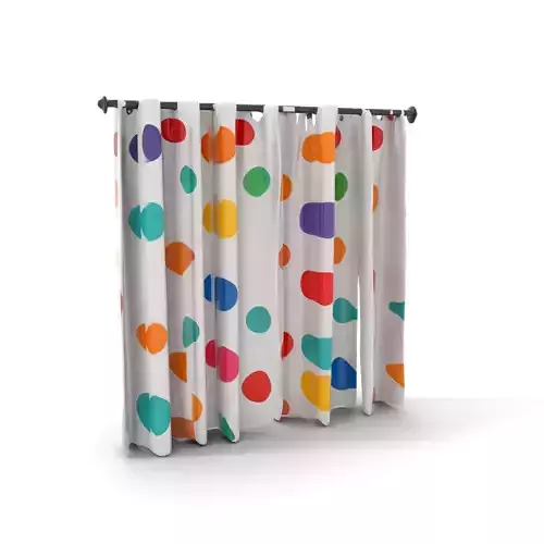 Colorful Polka Dot Curtain model pack Low-poly 3D model