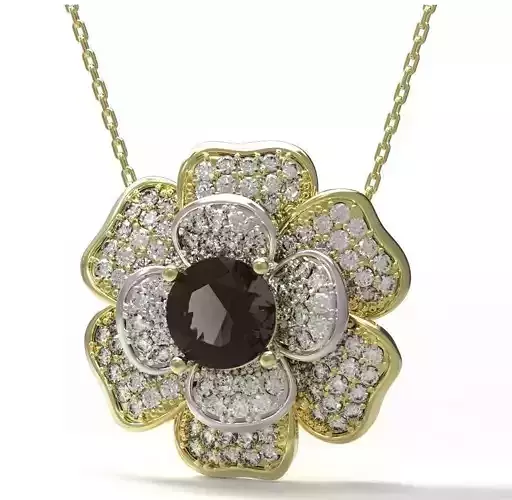 Pendant diamond and gold ring