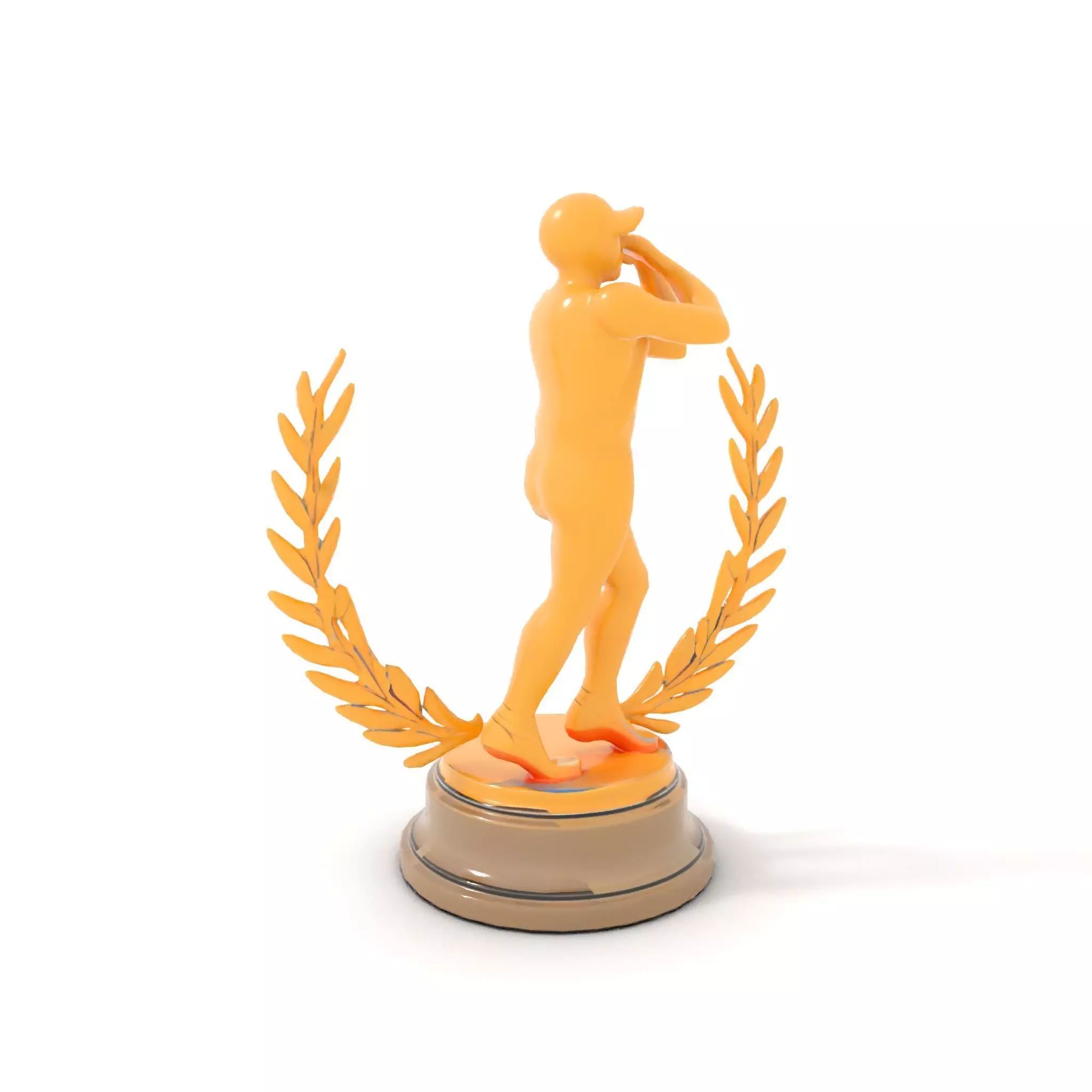 Golden Athlete Trophy Model Pack with Laurel Detail Low-poly 3D model_12
