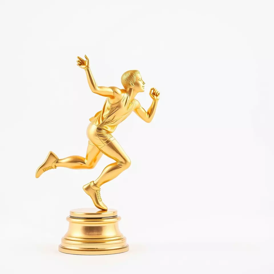 Golden Runner Trophy model pack Low-poly 3D model_3