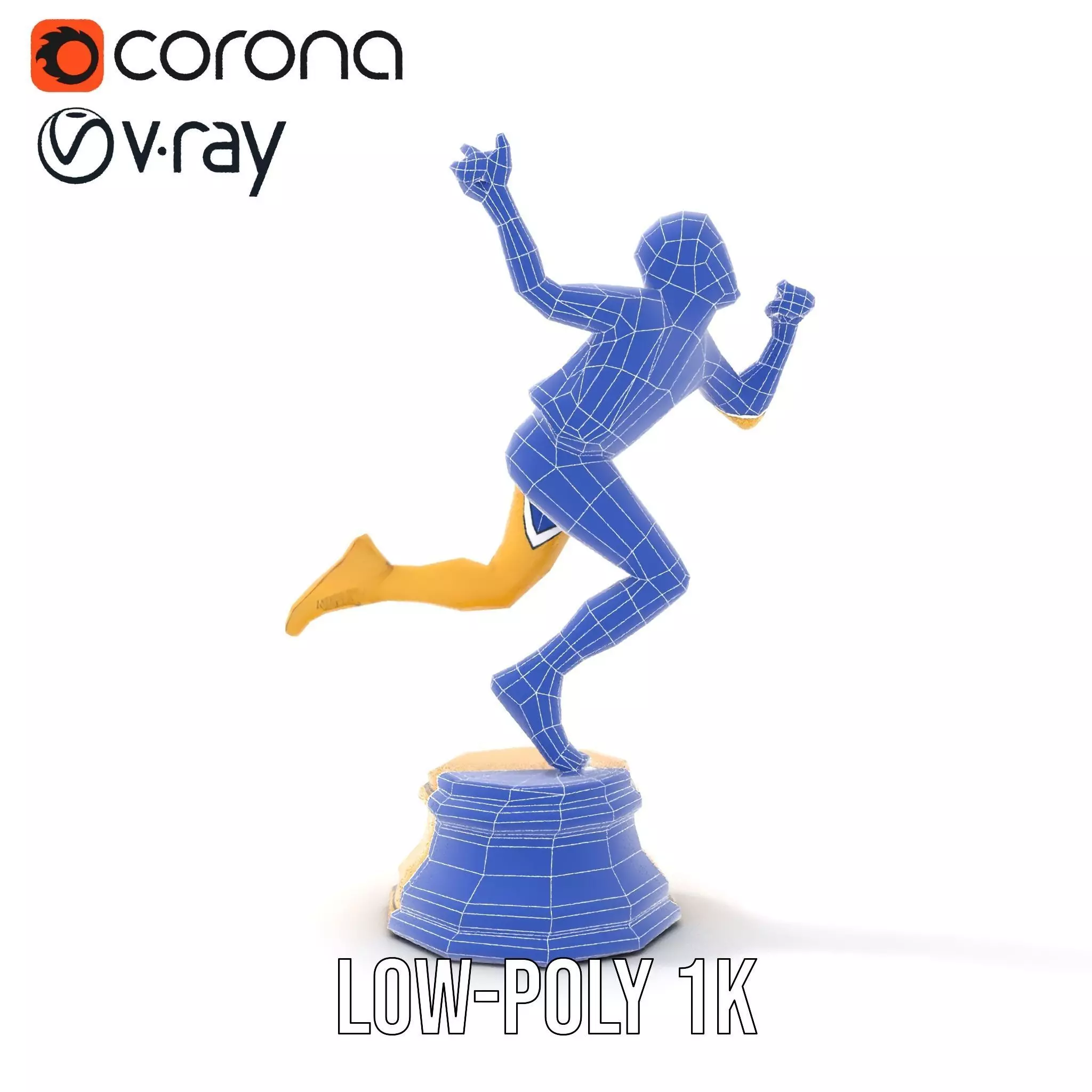 Golden Runner Trophy model pack Low-poly 3D model_29