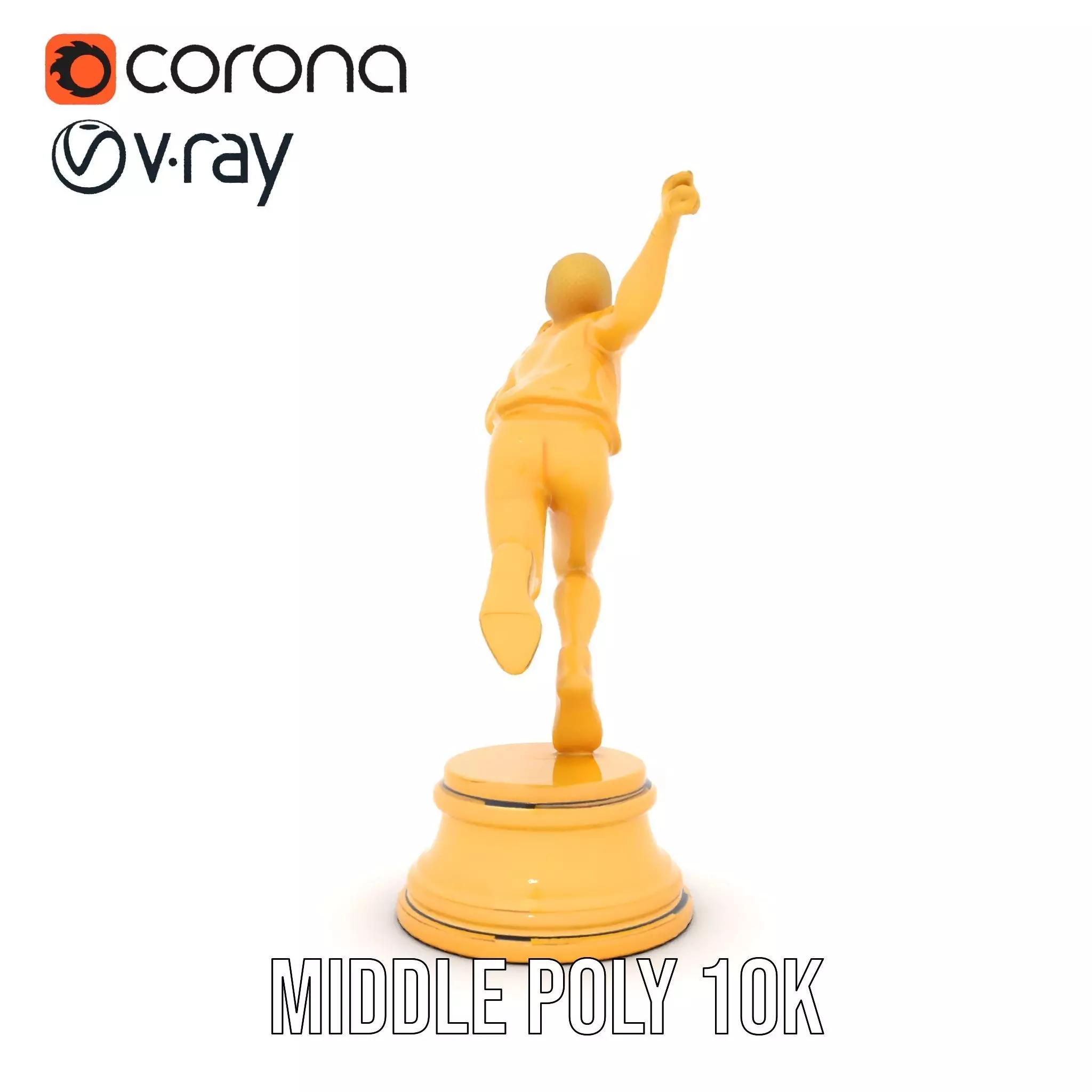 Golden Runner Trophy model pack Low-poly 3D model_25