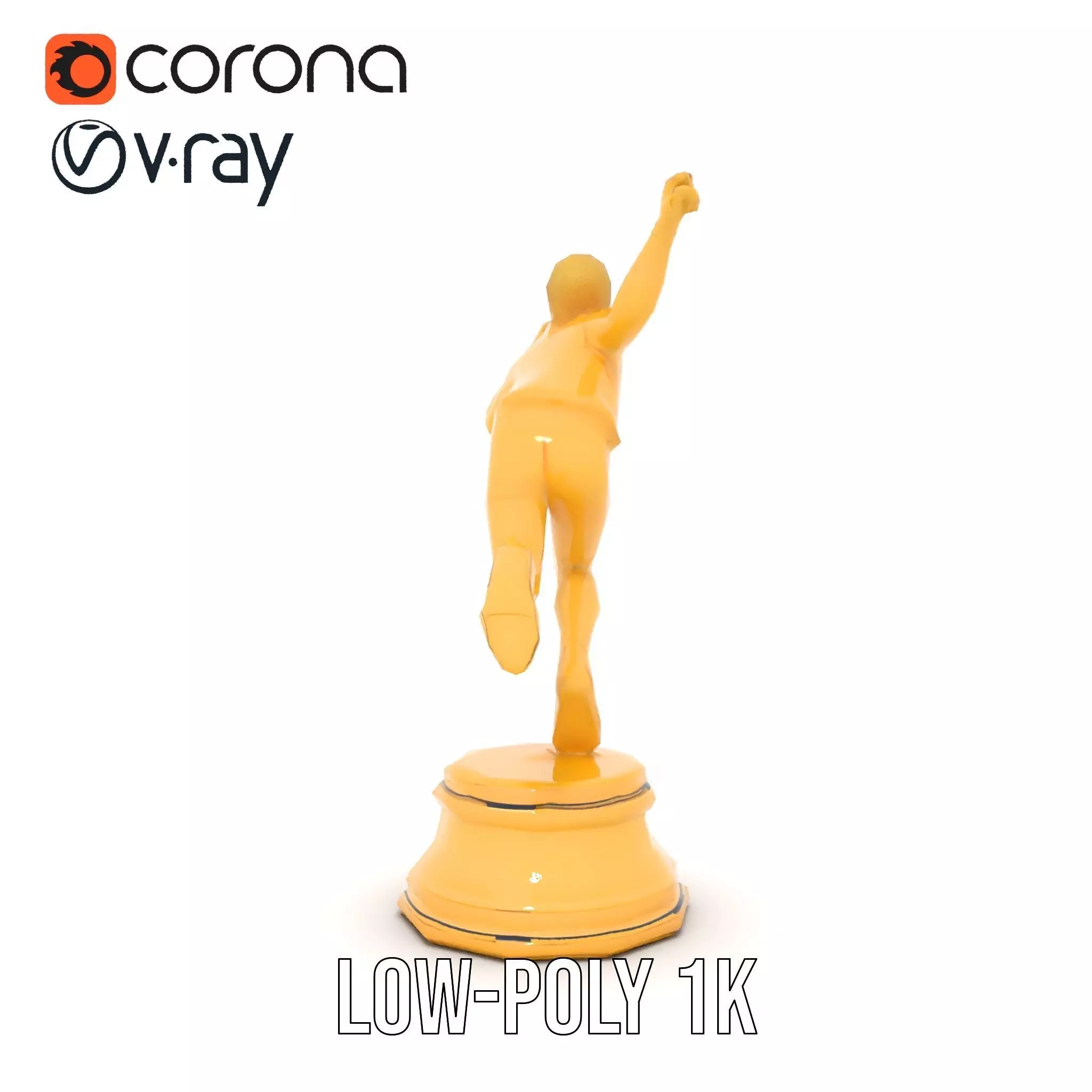 Golden Runner Trophy model pack Low-poly 3D model_15