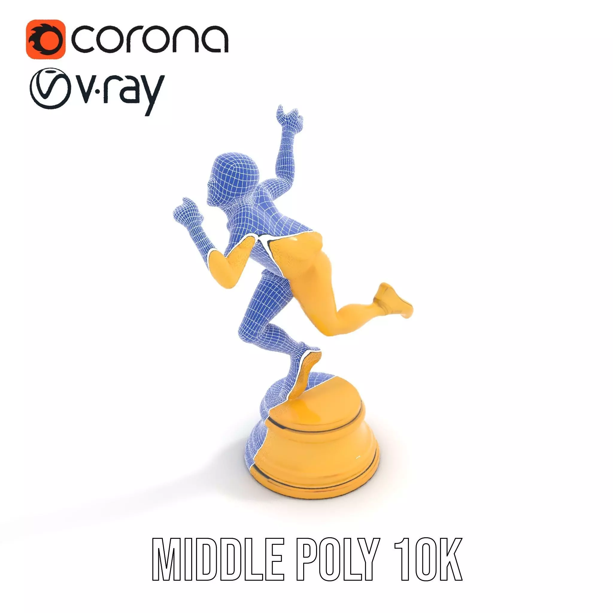 Golden Runner Trophy model pack Low-poly 3D model_17