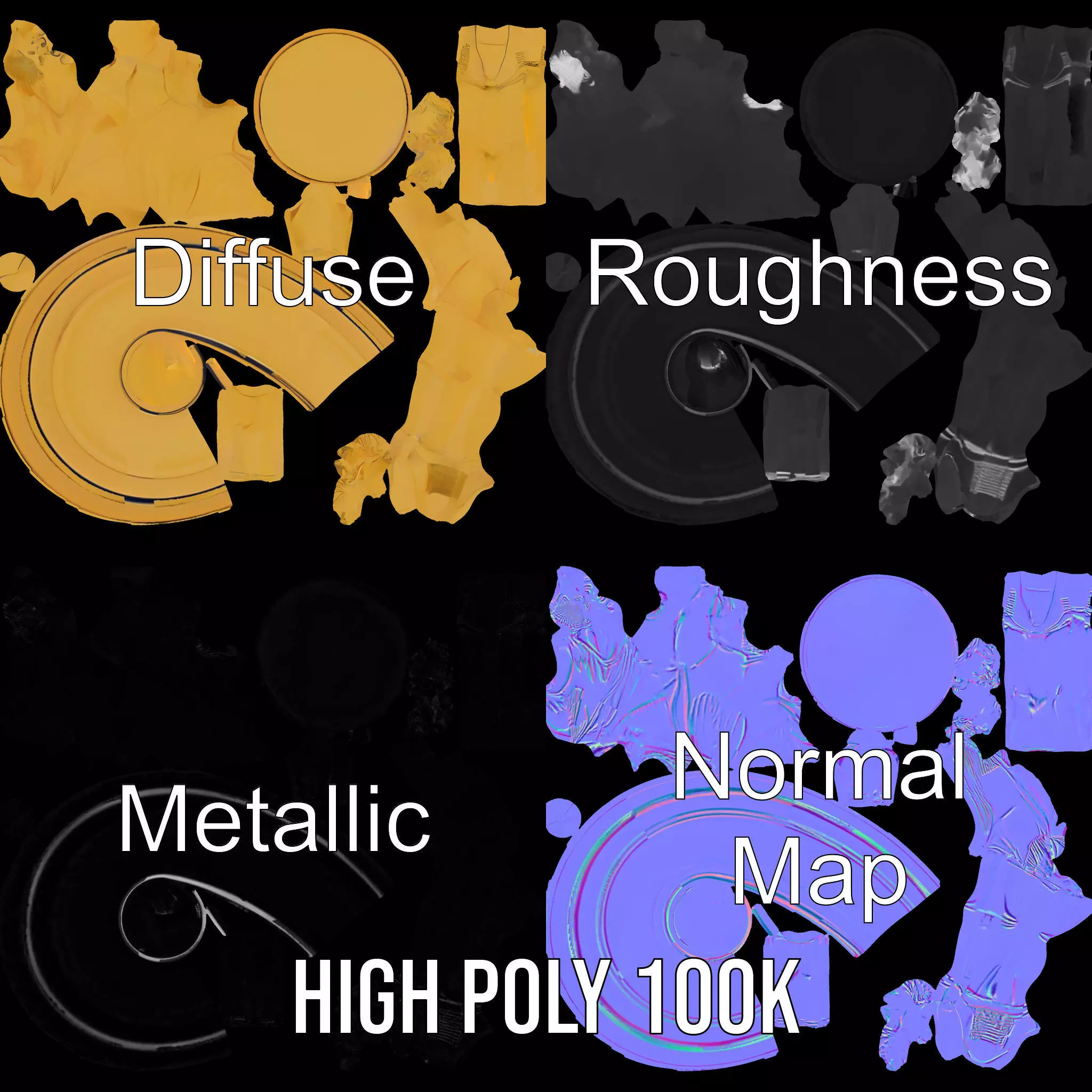 Golden Runner Trophy model pack Low-poly 3D model_4