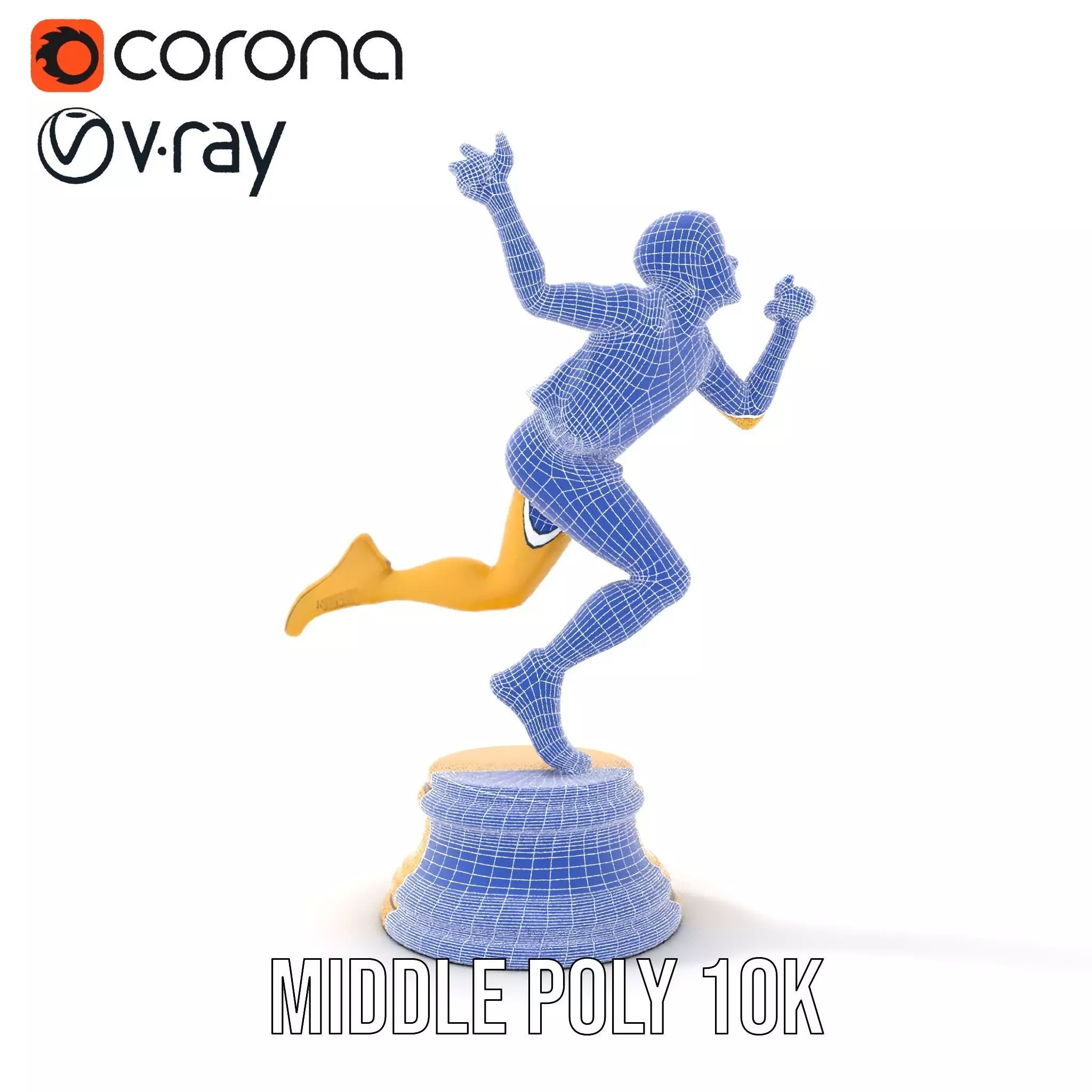 Golden Runner Trophy model pack Low-poly 3D model_30