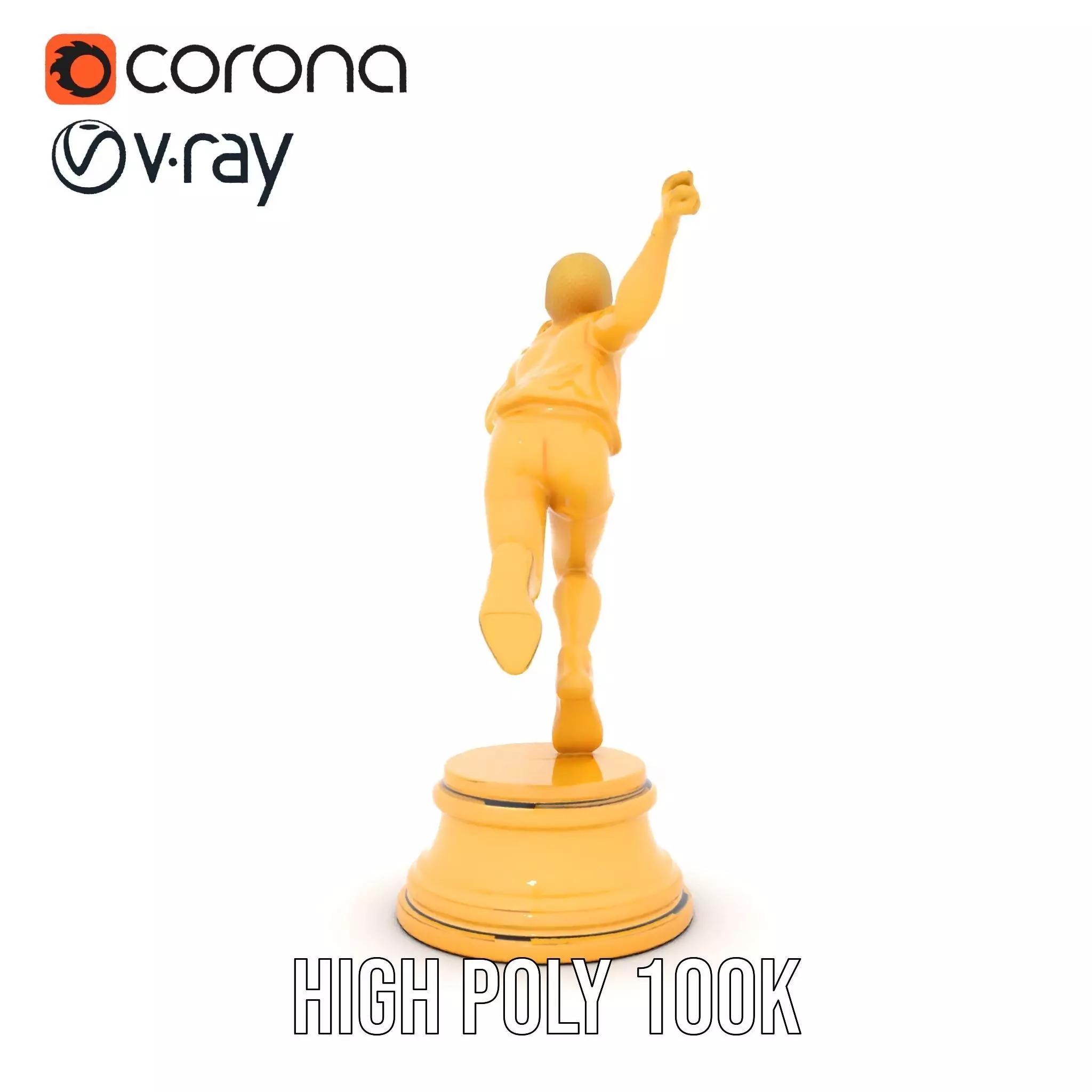 Golden Runner Trophy model pack Low-poly 3D model_19