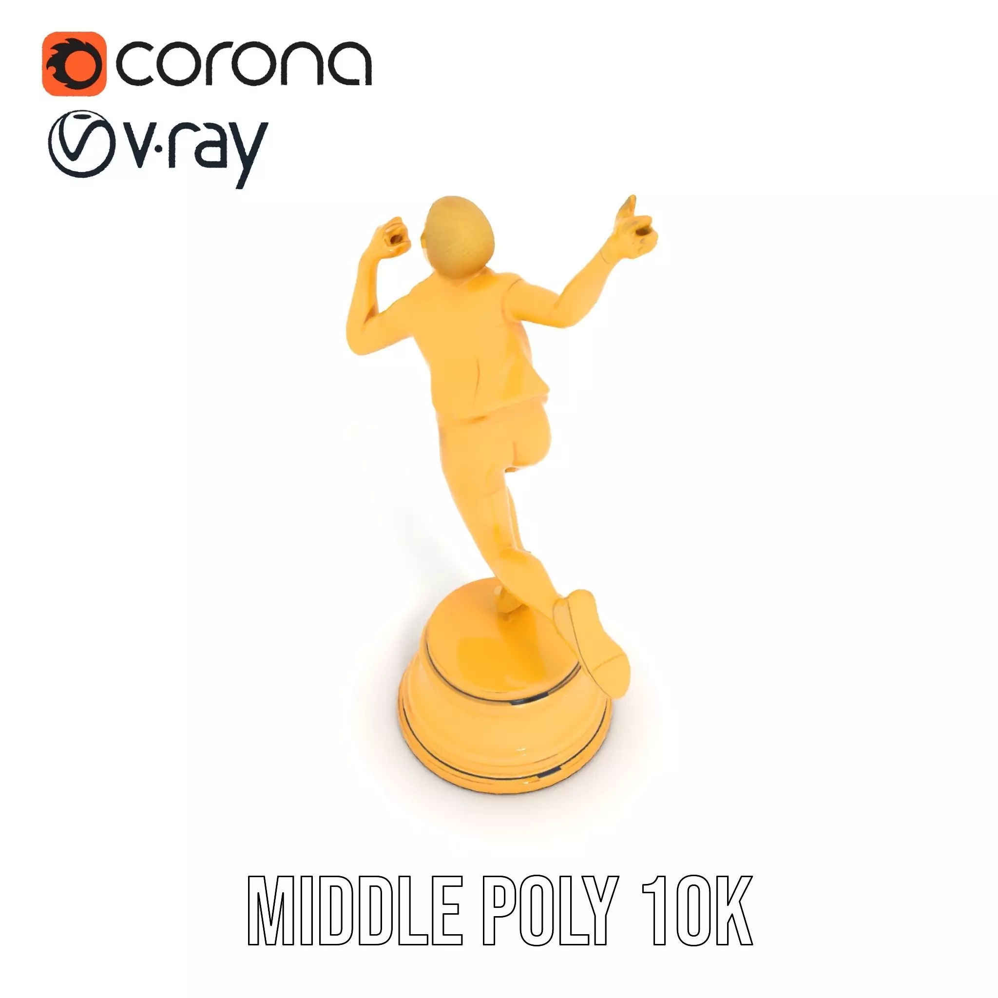 Golden Runner Trophy model pack Low-poly 3D model_12