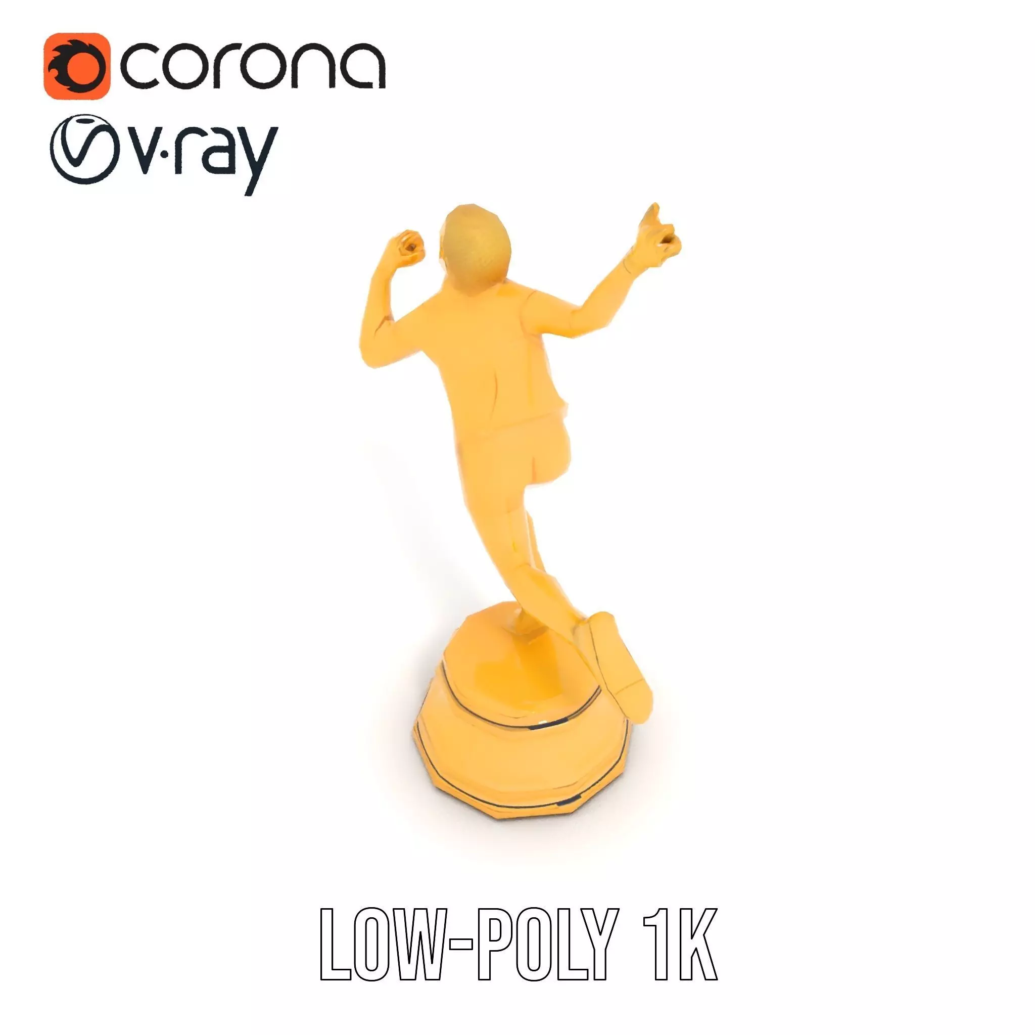 Golden Runner Trophy model pack Low-poly 3D model_26