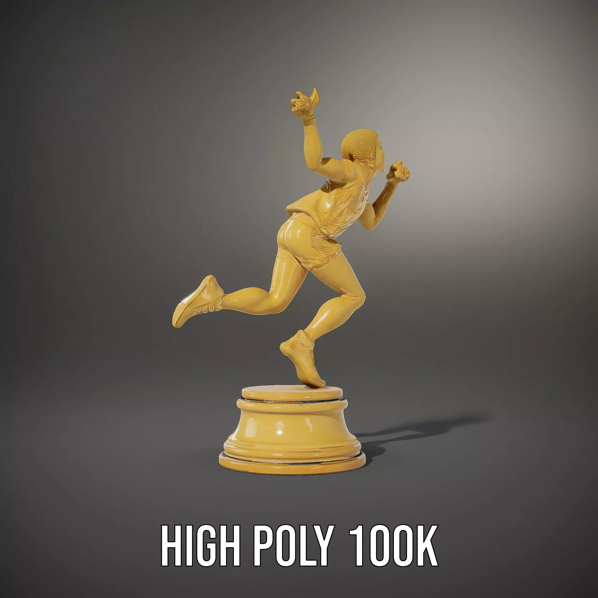 Golden Runner Trophy model pack Low-poly 3D model_9