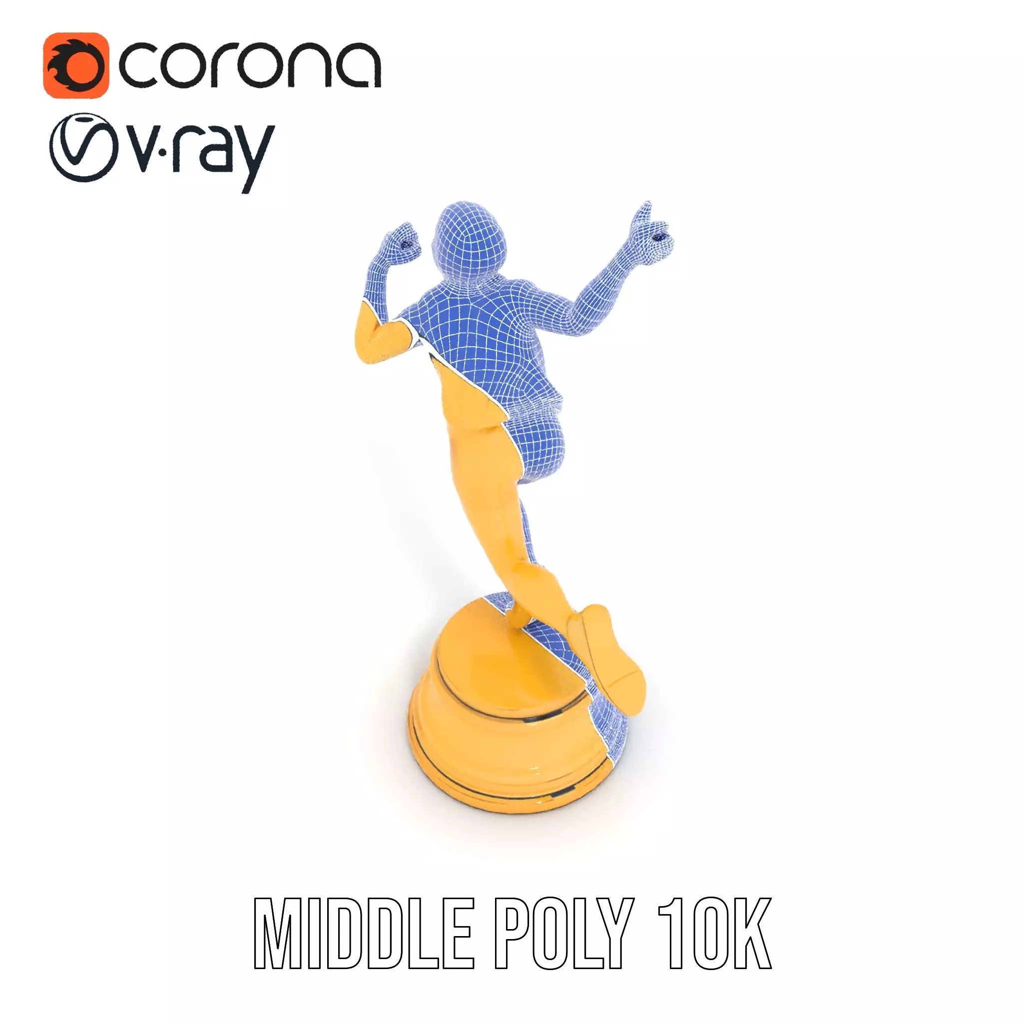 Golden Runner Trophy model pack Low-poly 3D model_20