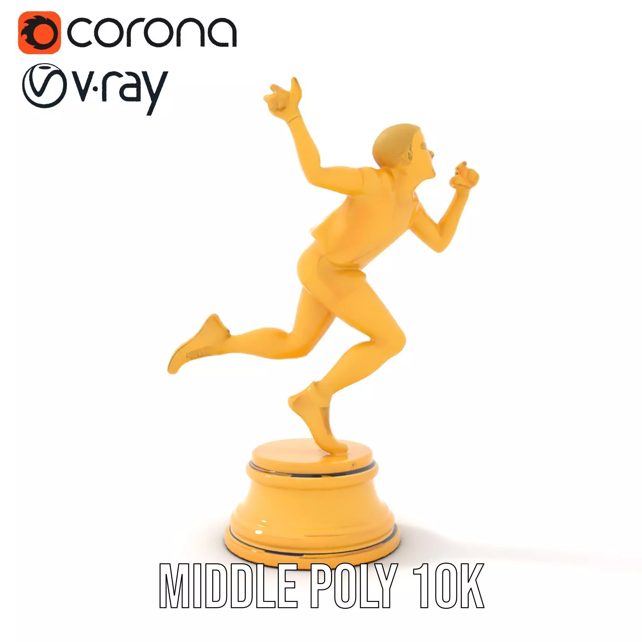 Golden Runner Trophy model pack Low-poly 3D model_6