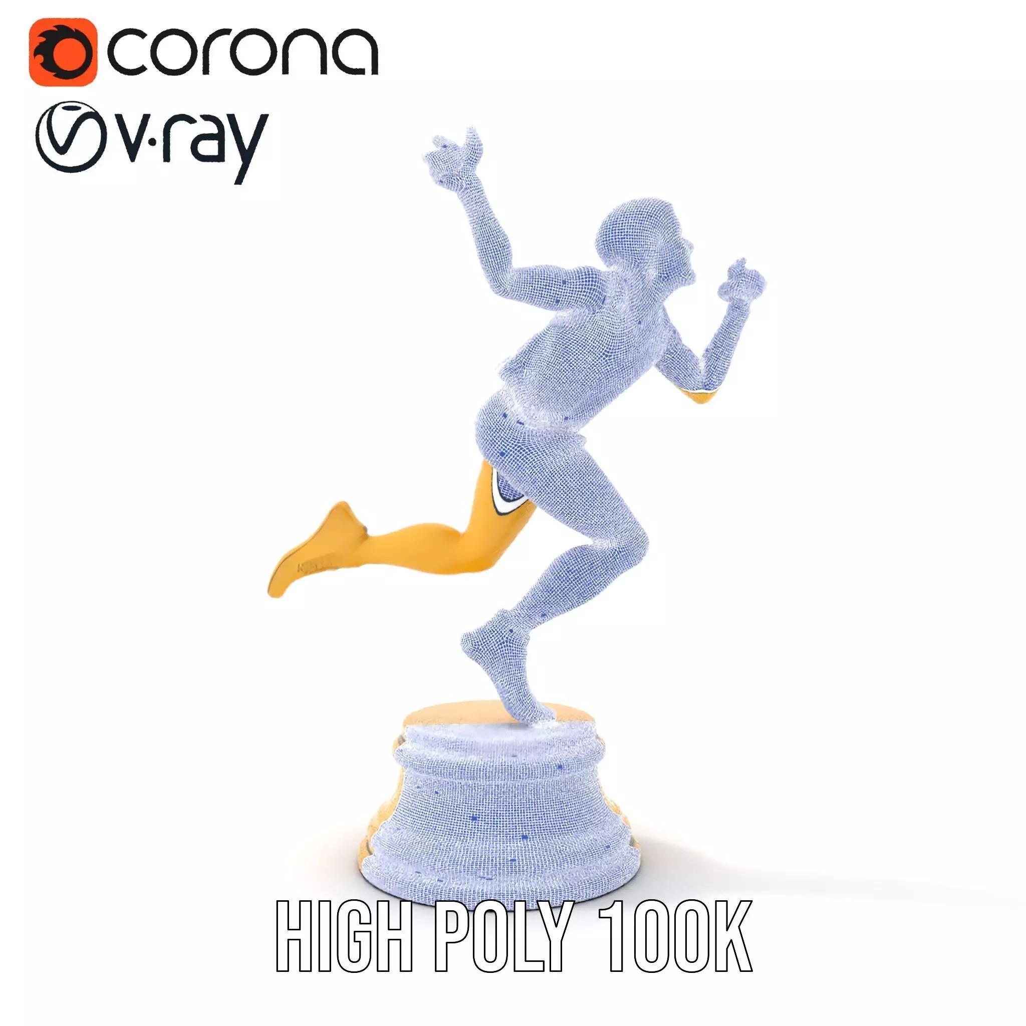 Golden Runner Trophy model pack Low-poly 3D model_32