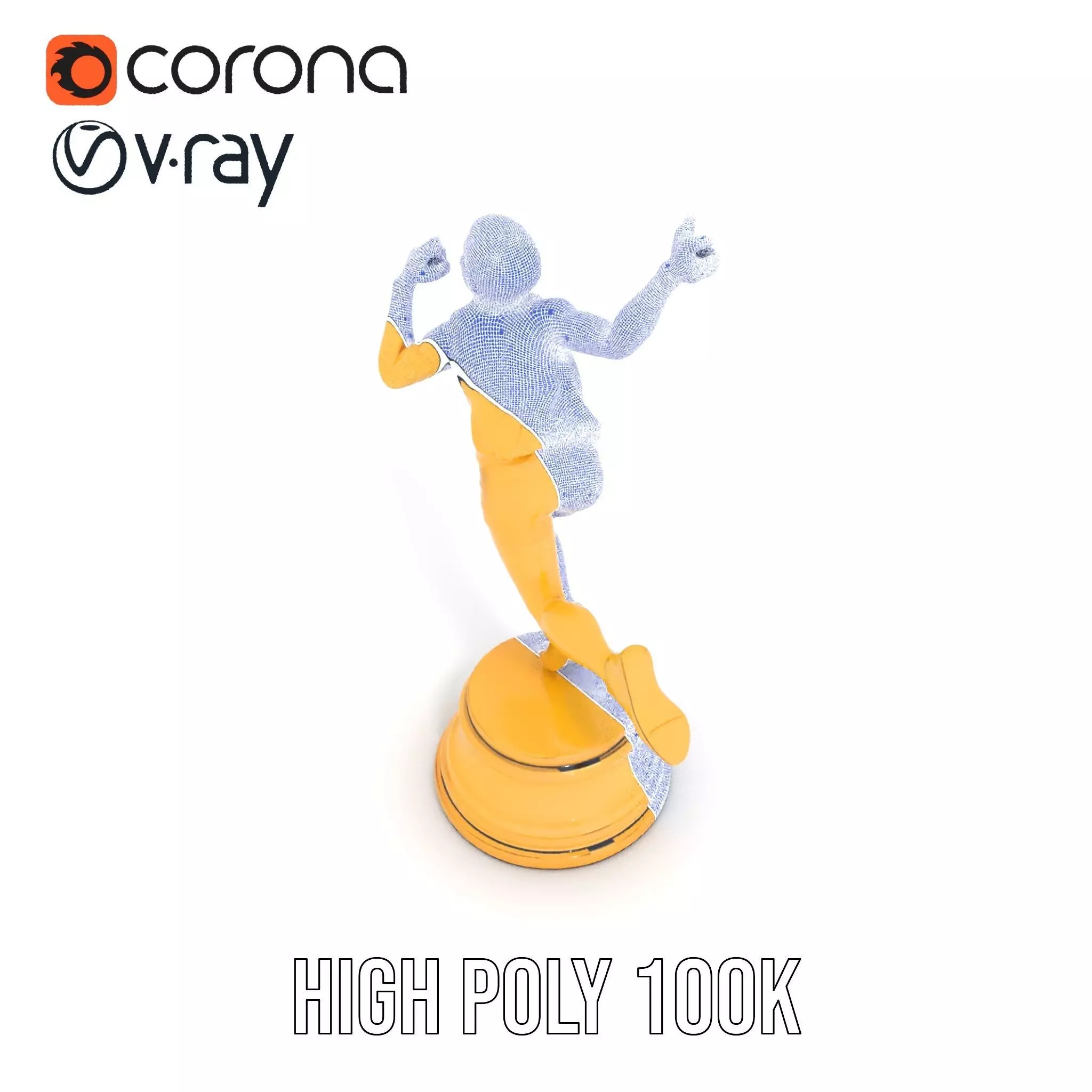 Golden Runner Trophy model pack Low-poly 3D model_33