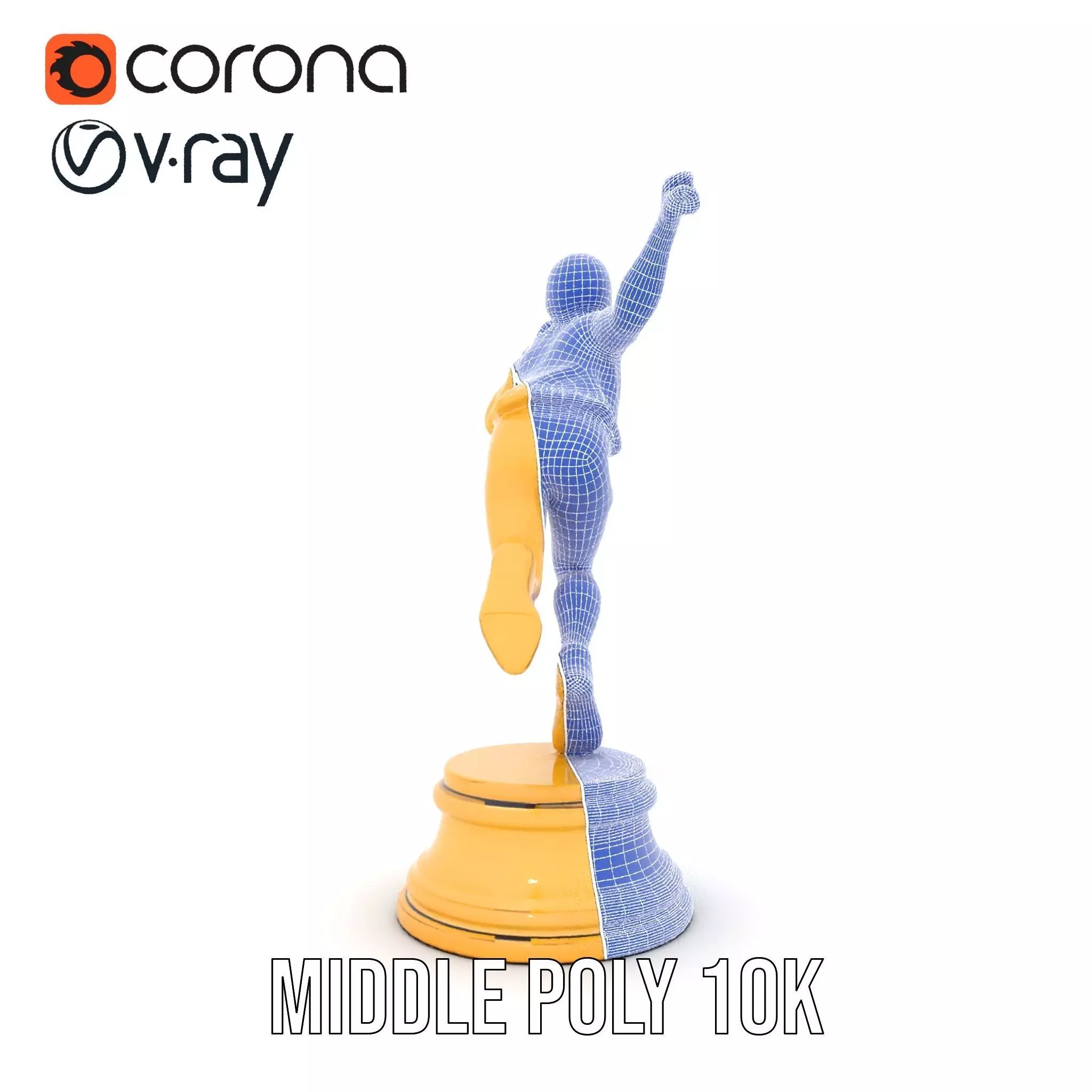 Golden Runner Trophy model pack Low-poly 3D model_23