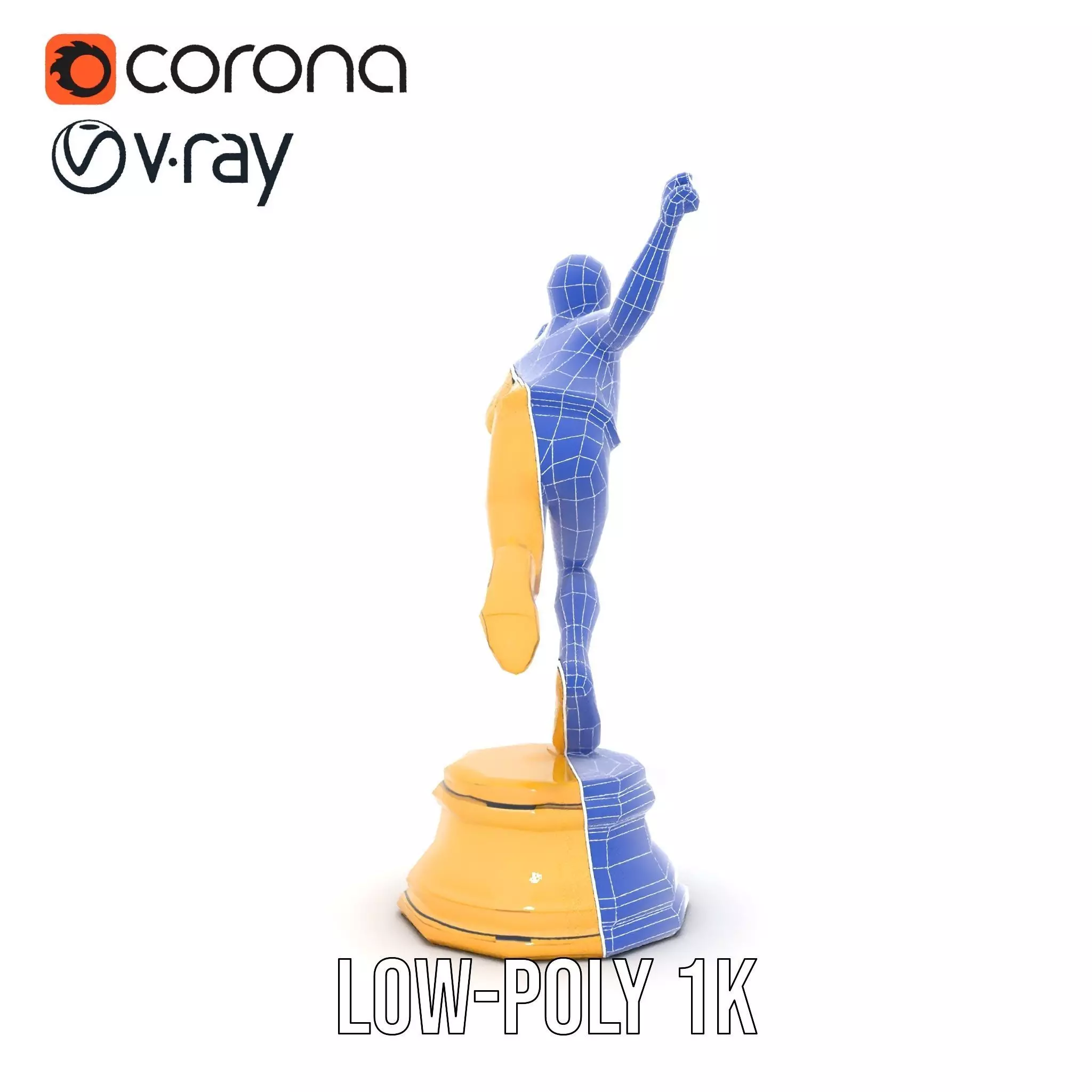 Golden Runner Trophy model pack Low-poly 3D model_18