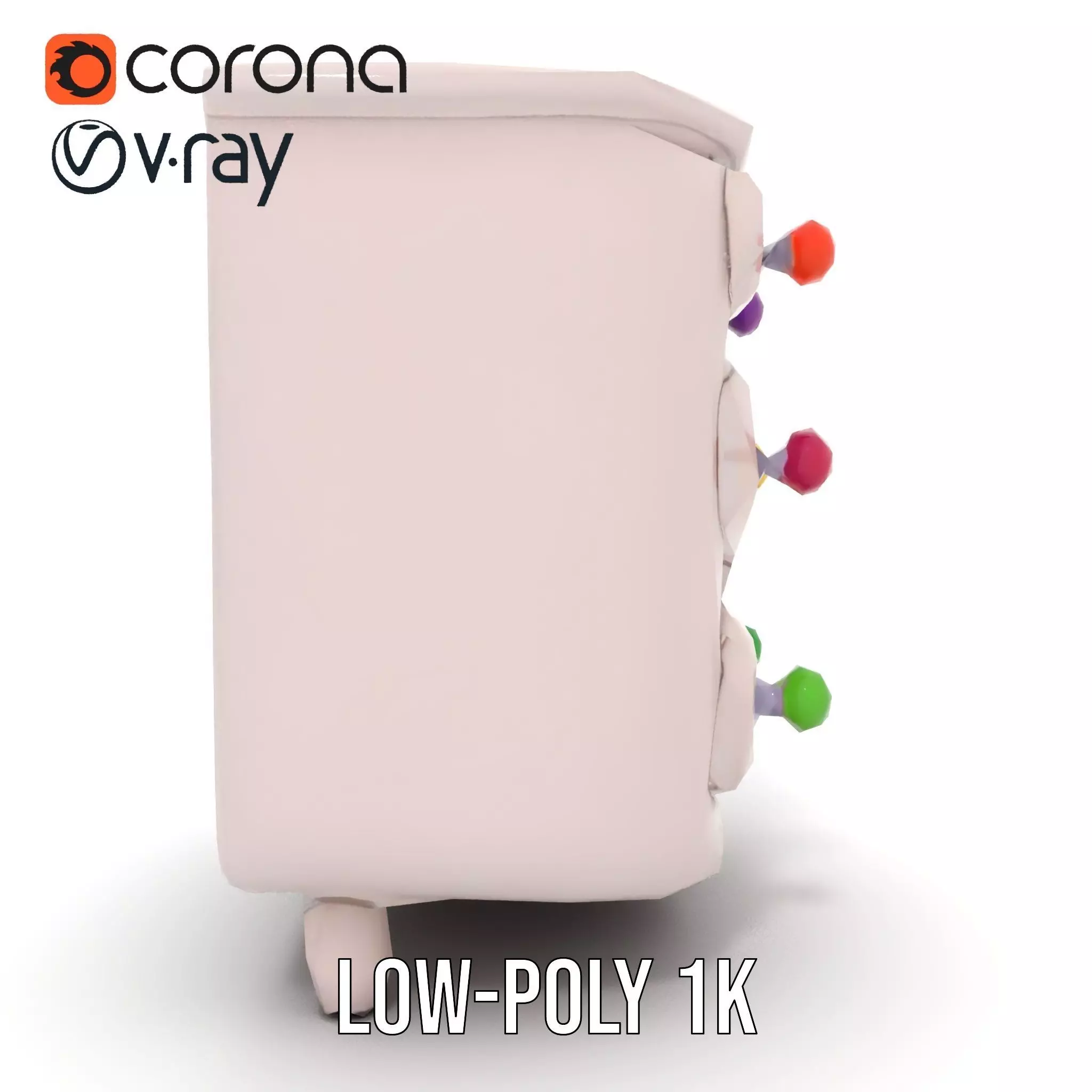 Colorful Dresser Drawer Model Pack Low-poly 3D model_18