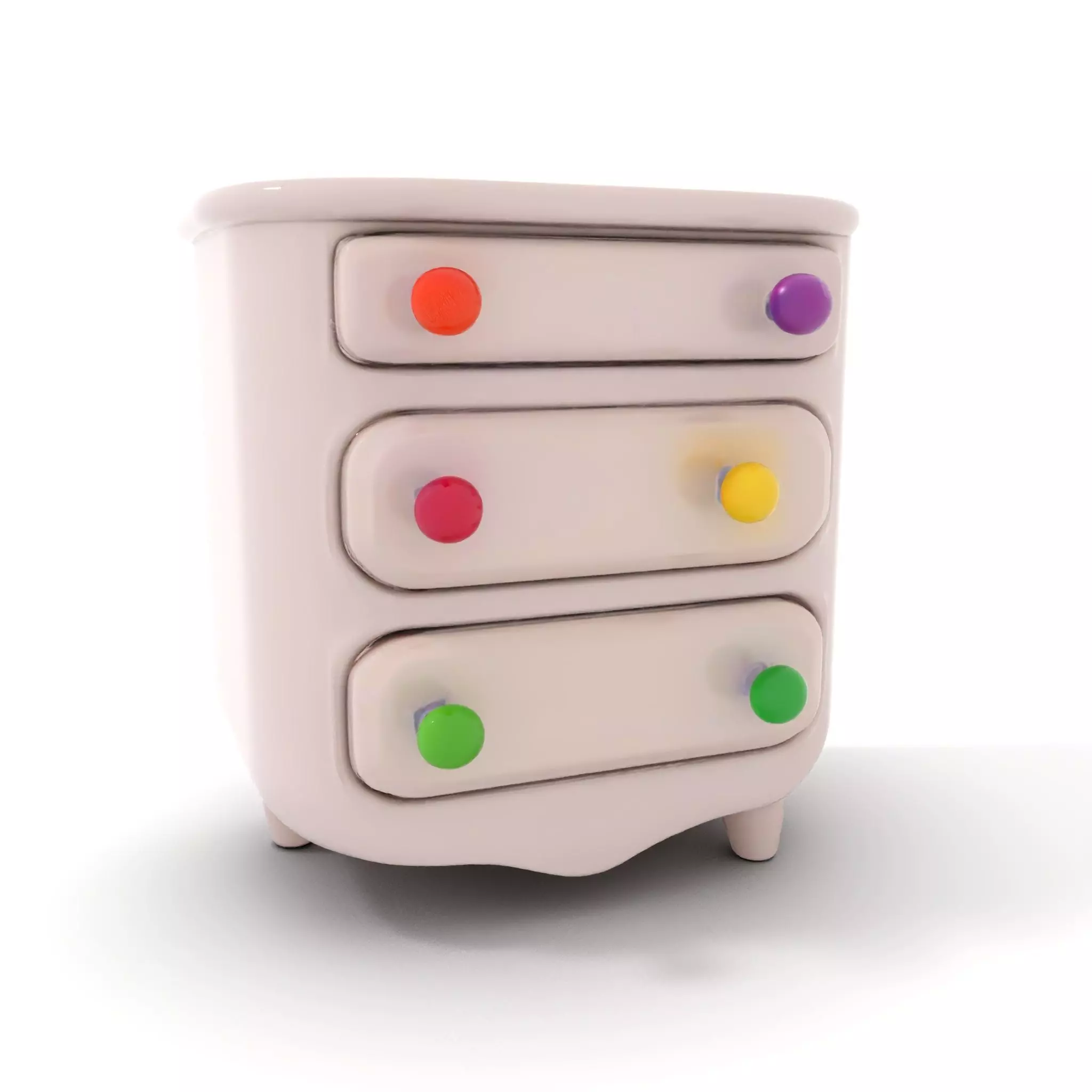 Colorful Dresser Drawer Model Pack Low-poly 3D model_0