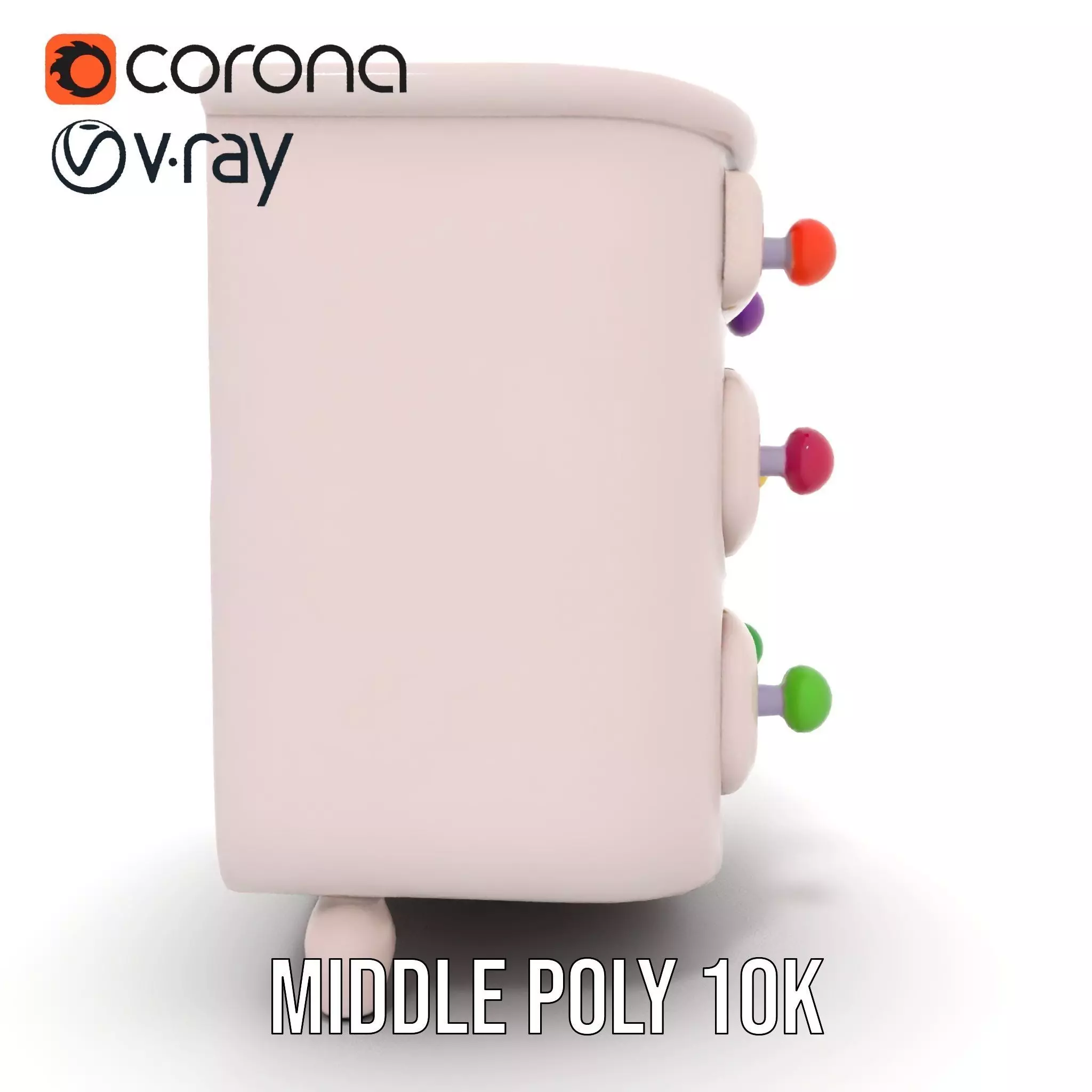 Colorful Dresser Drawer Model Pack Low-poly 3D model_14