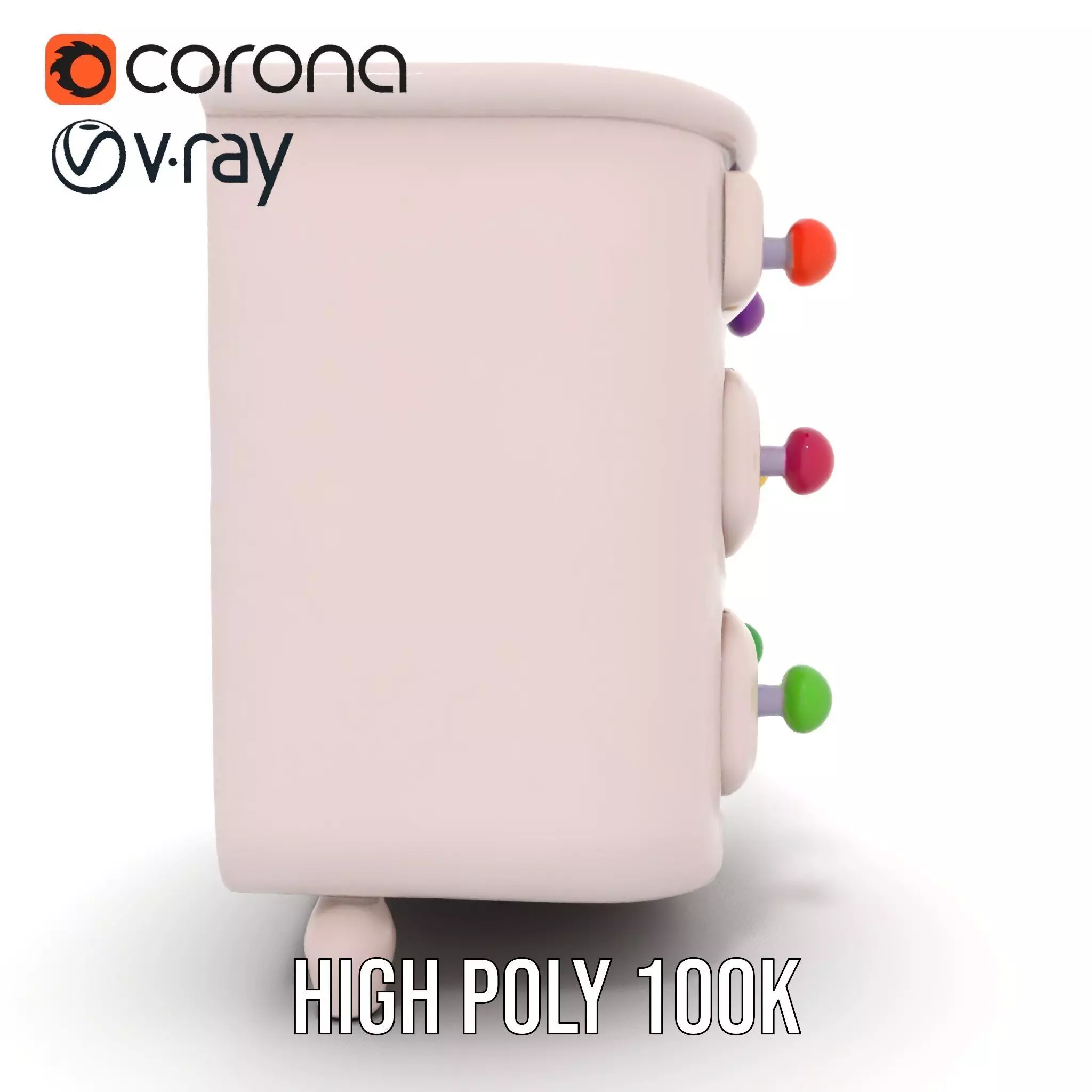 Colorful Dresser Drawer Model Pack Low-poly 3D model_33