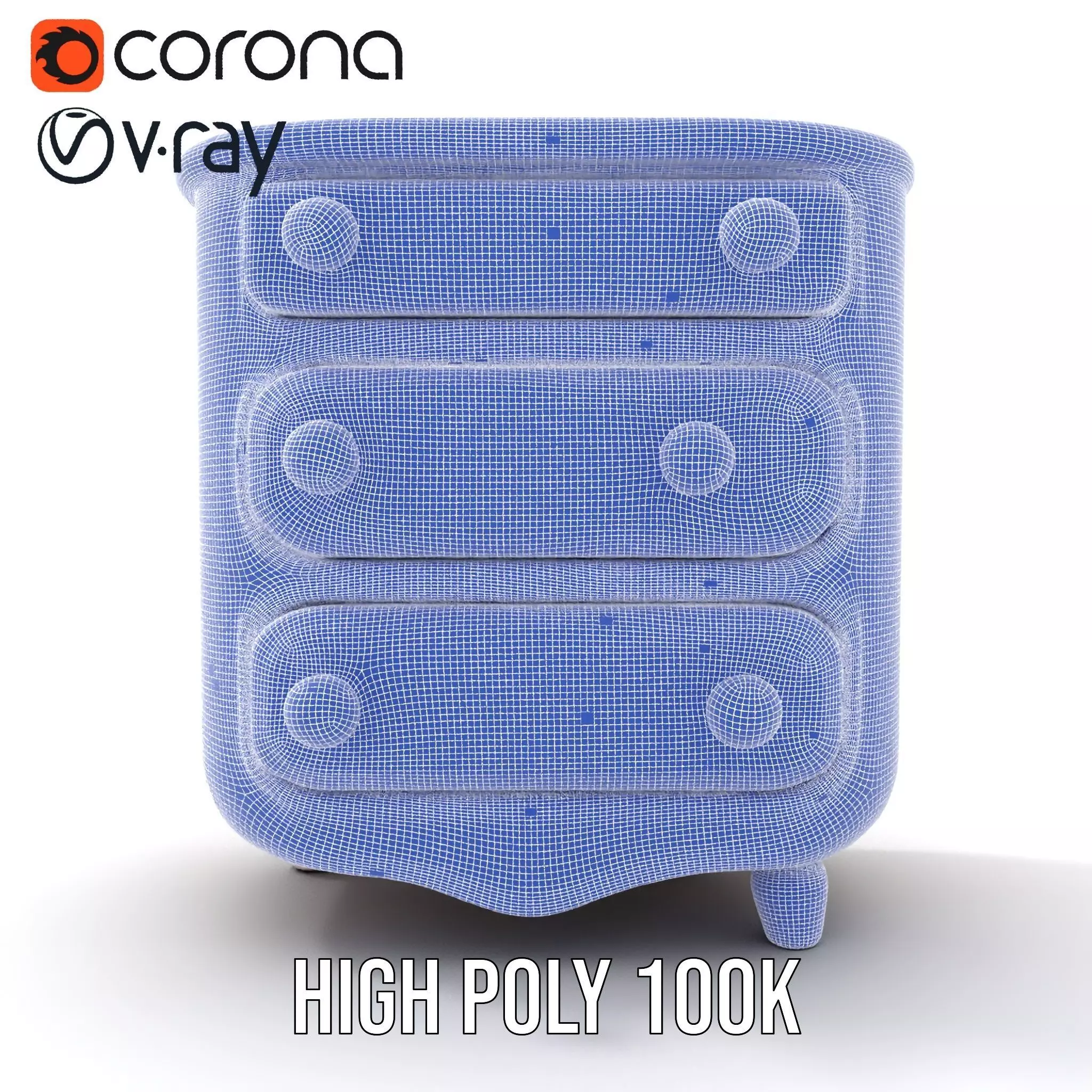 Colorful Dresser Drawer Model Pack Low-poly 3D model_34