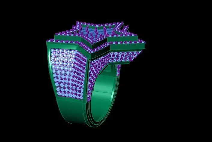 Star Ring Daimond  3D print model_3