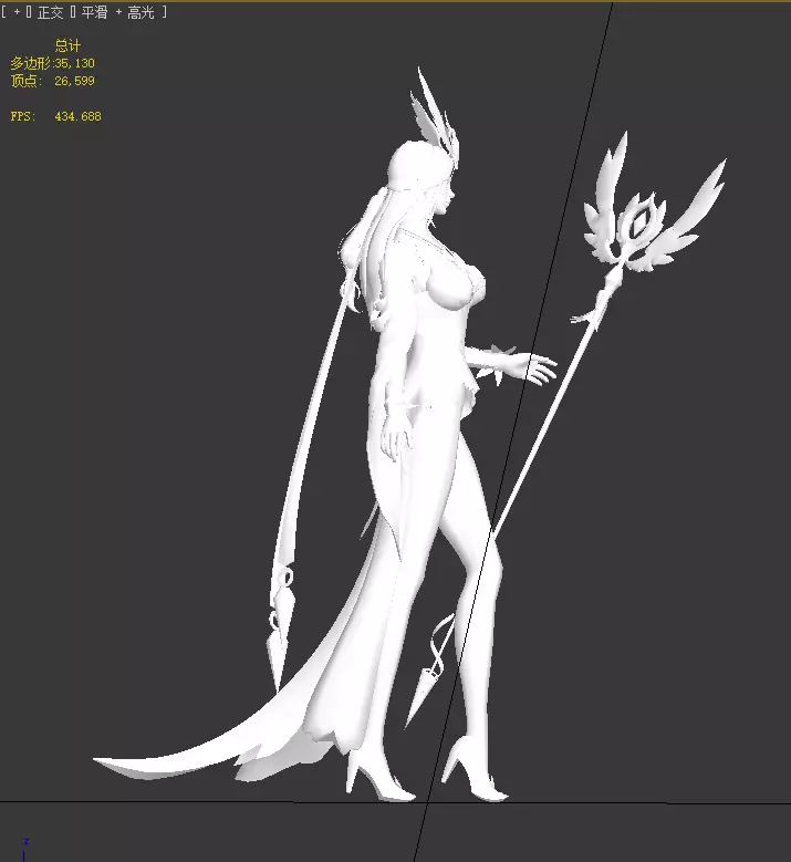 Female Archmage Low-poly 3D model_12