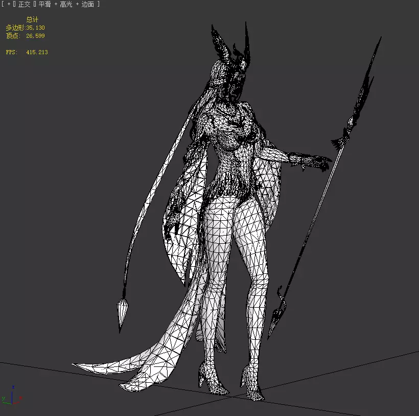 Female Archmage Low-poly 3D model_15