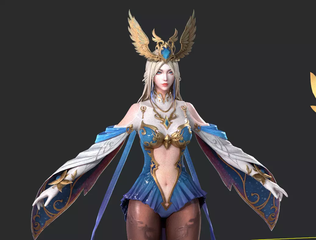 Female Archmage Low-poly 3D model_7